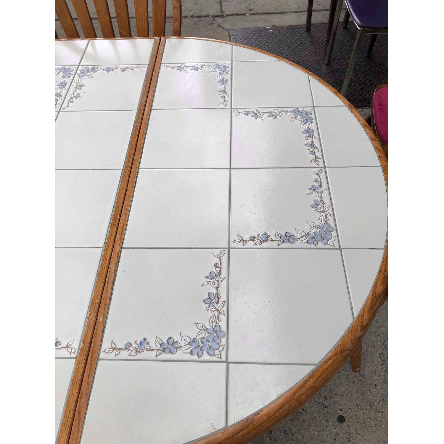 Vintage Tile Top Extendable Kitchen Table w/ 4 Chairs - image-13