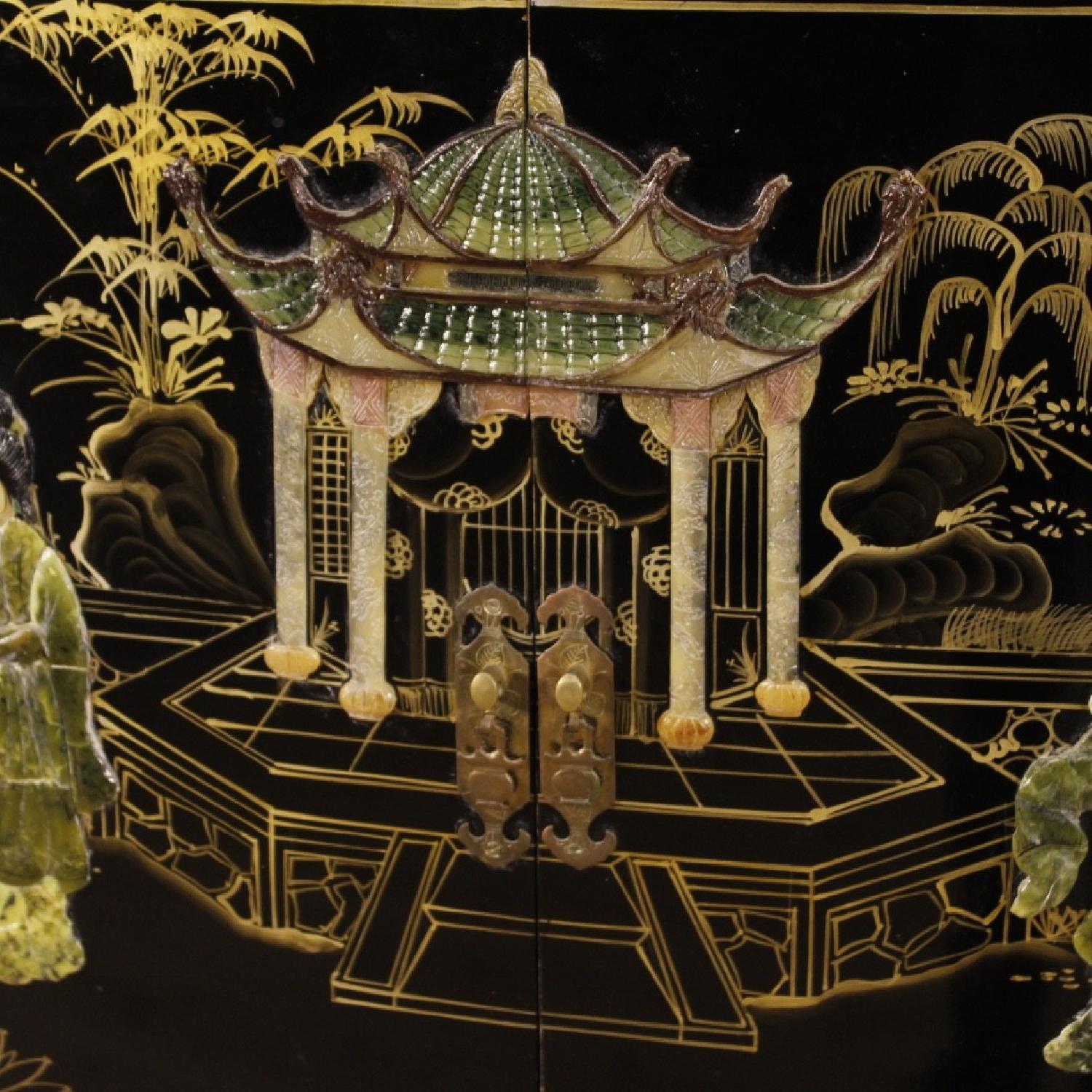 French Sideboard in Lacquered & Painted Chinoiserie Wood - image-2