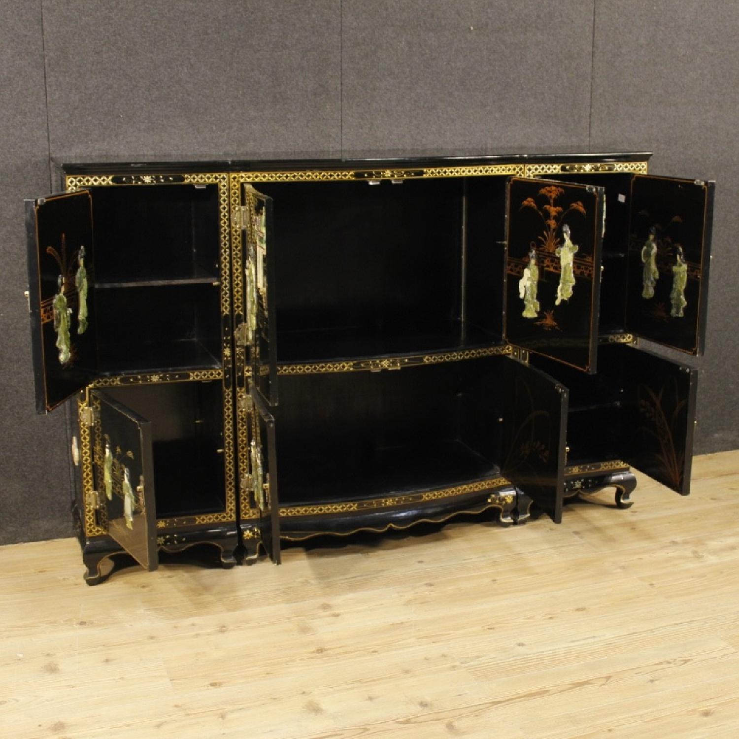 French Sideboard in Lacquered & Painted Chinoiserie Wood - image-3