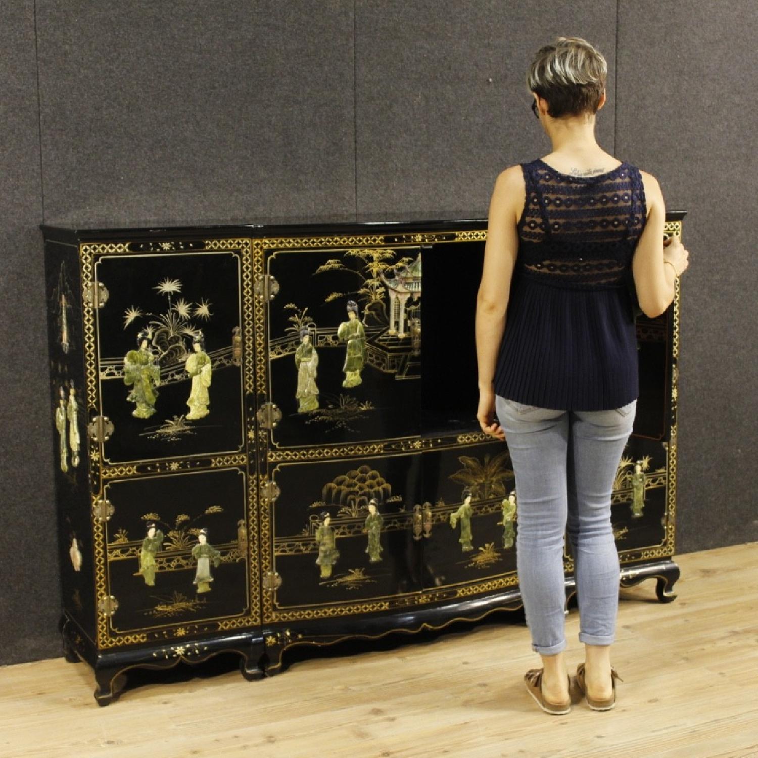 French Sideboard in Lacquered & Painted Chinoiserie Wood - image-6