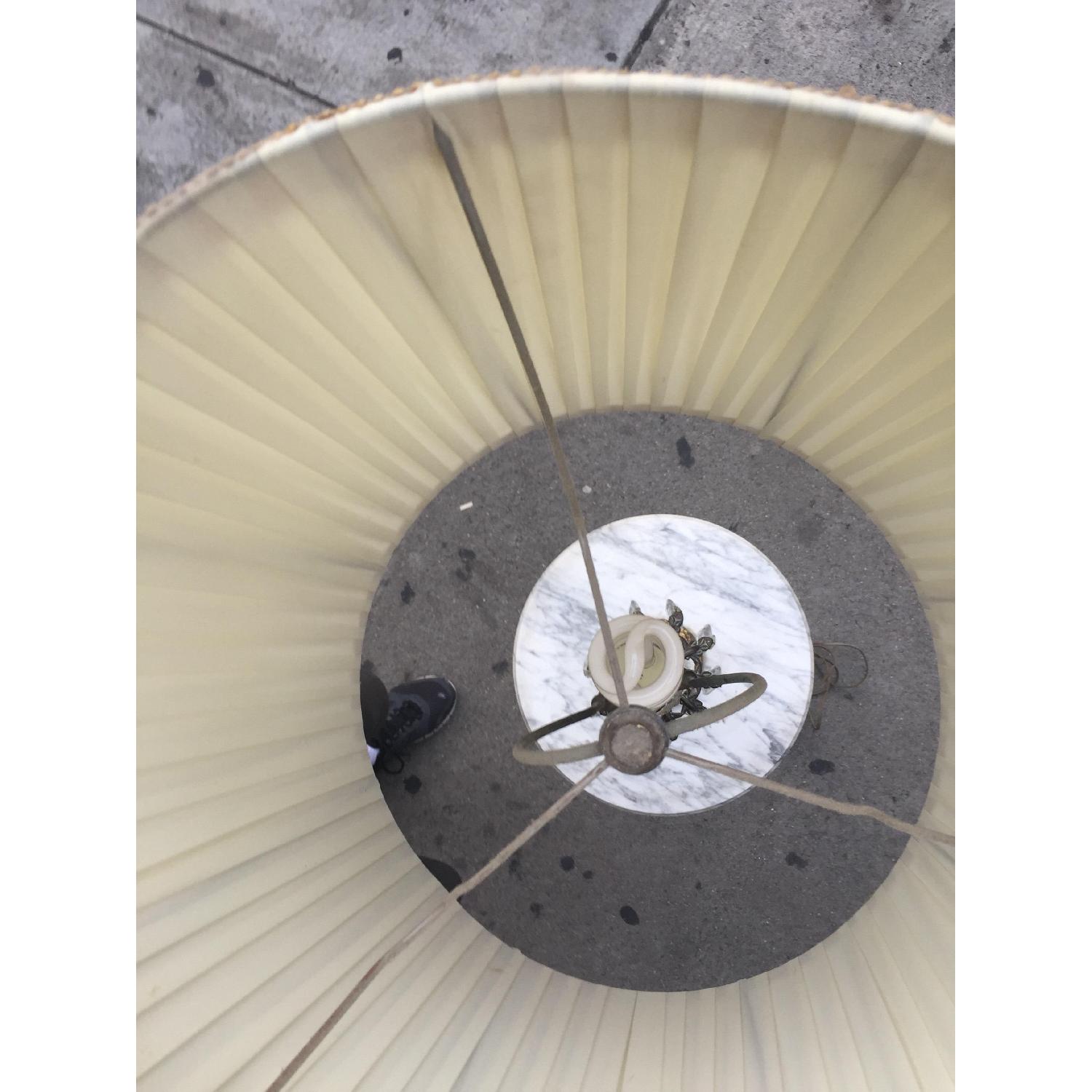 Vintage Brass & Cristal Floor Lamp w/ Marble Table - image-17