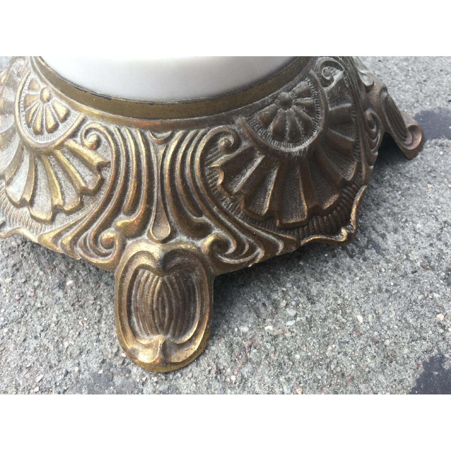 Vintage Brass & Cristal Floor Lamp w/ Marble Table - image-18