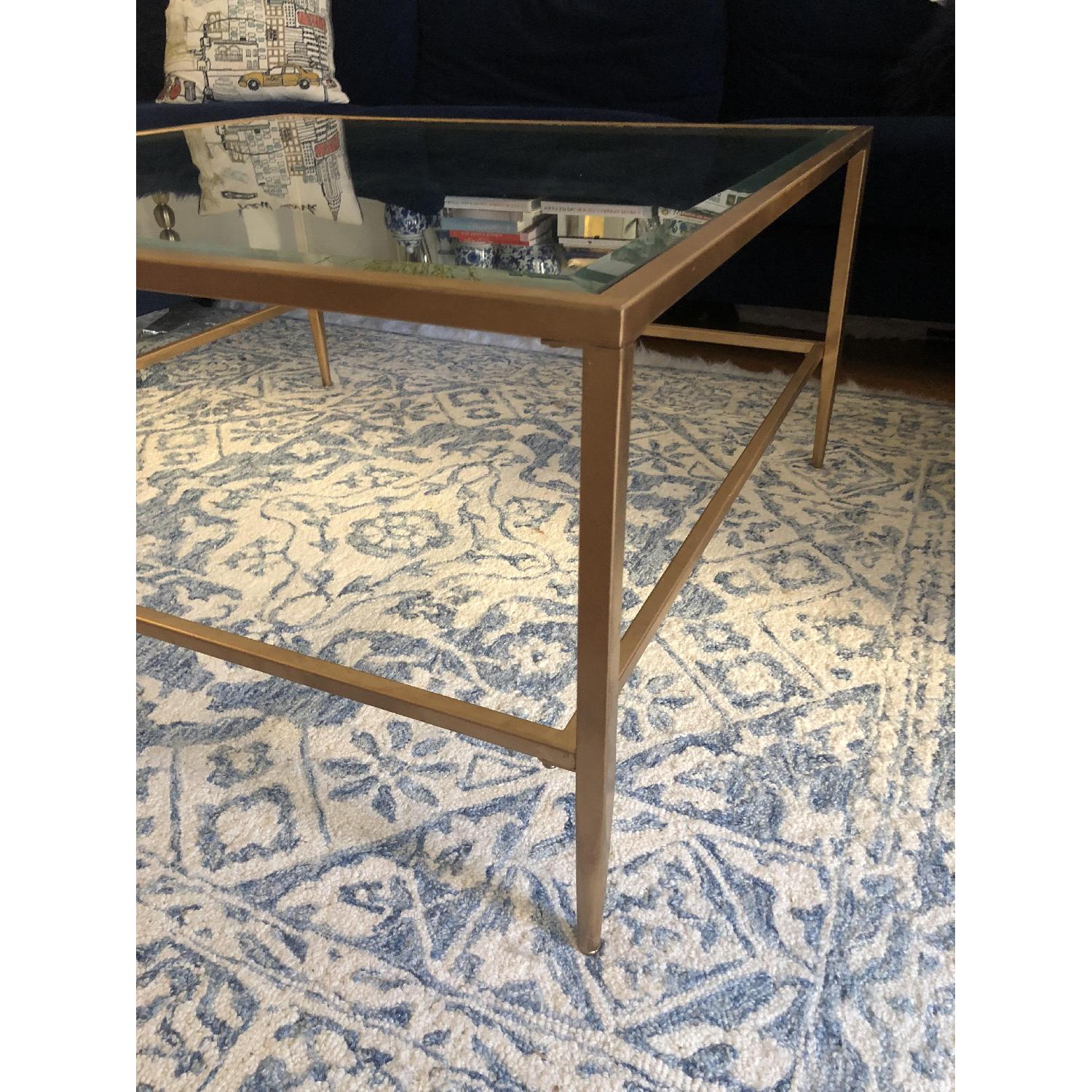 Birch Lane Tempered Glass & Gold Metal Coffee Table - image-3