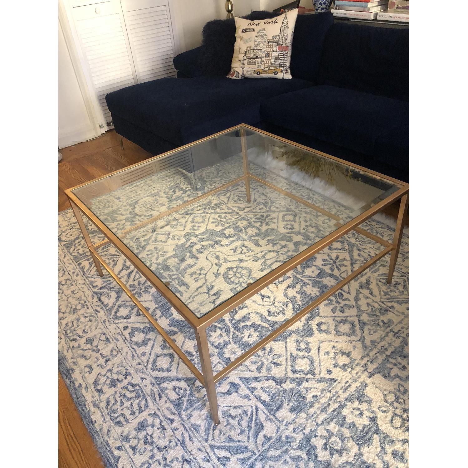 Birch Lane Tempered Glass & Gold Metal Coffee Table - image-4