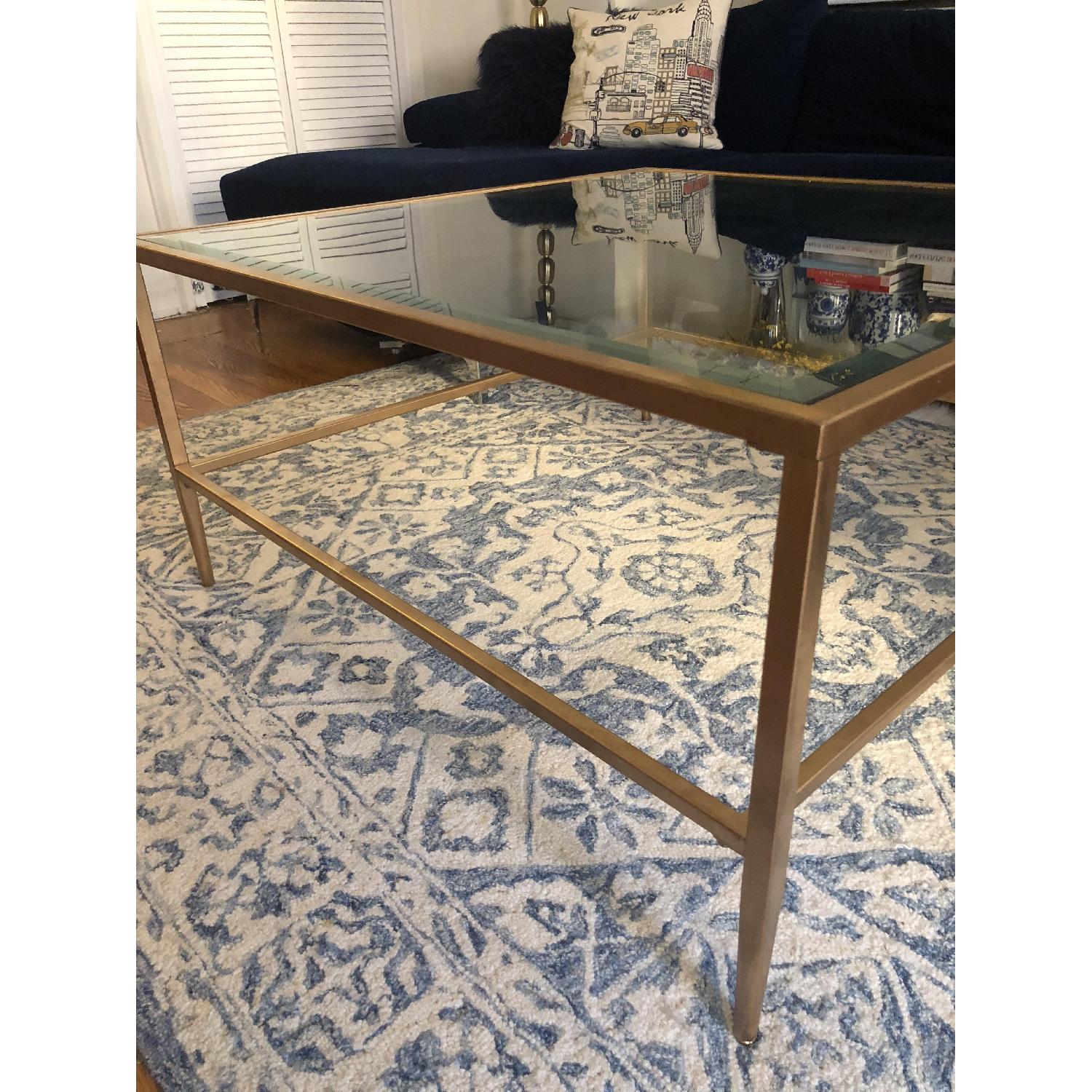 Birch Lane Tempered Glass & Gold Metal Coffee Table - image-5