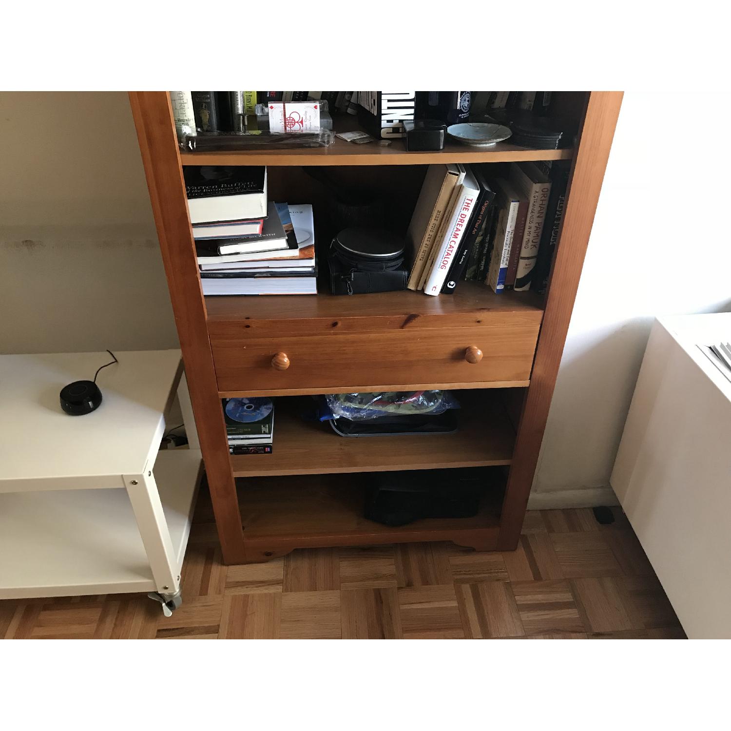 Solid Wood Walnut Bookcase w/ Drawer - image-4