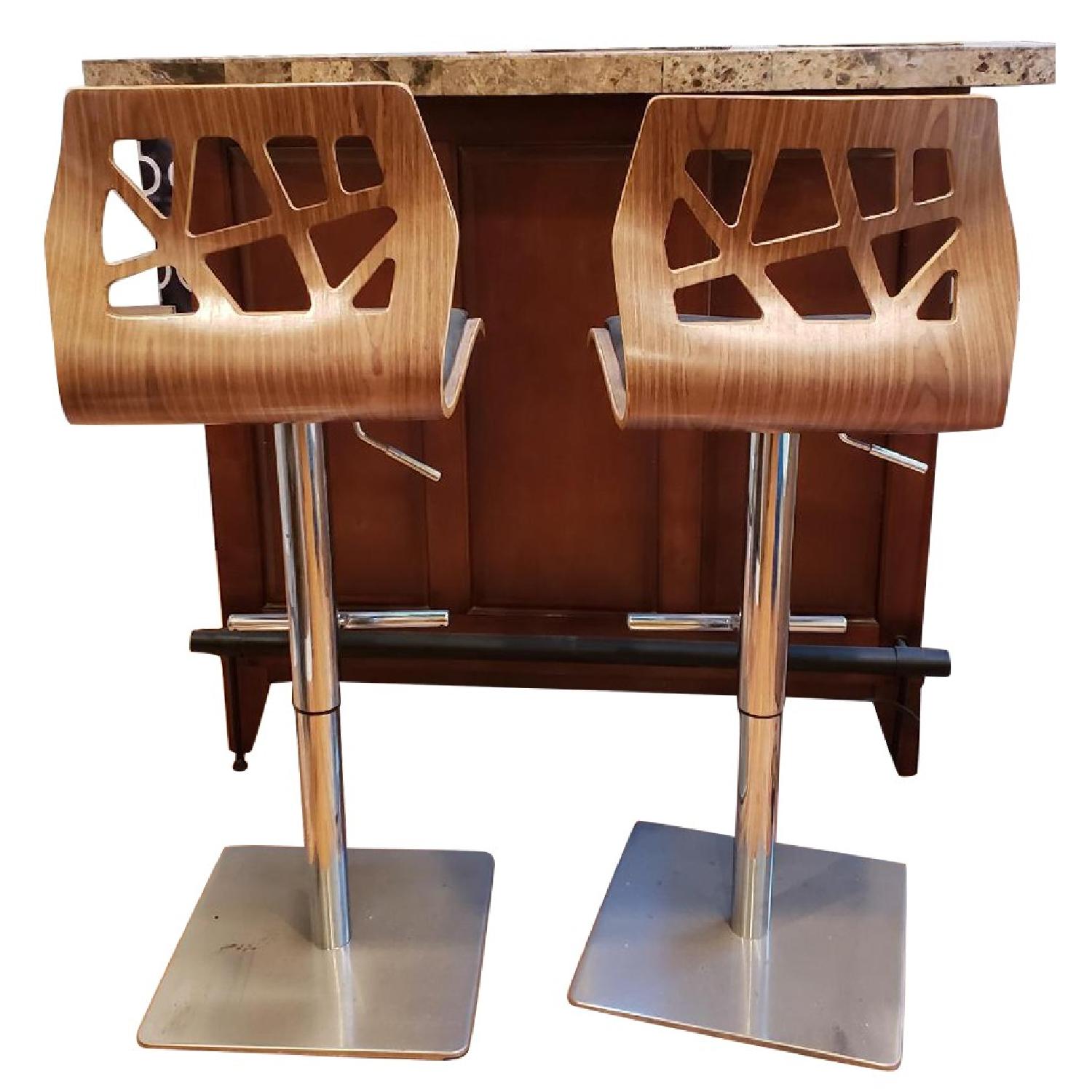 Marble Top Bar w/ 4 Stools - image-0
