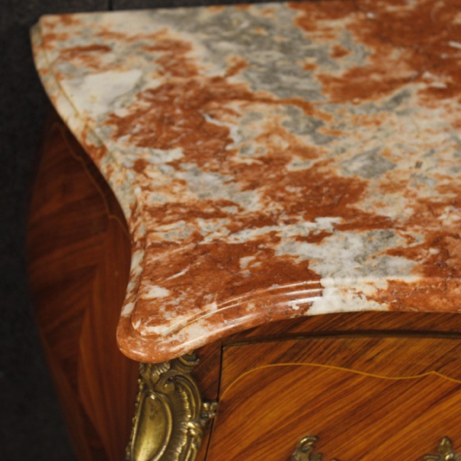 Louis XV Style French Dresser in Inlaid Wood w/ Marble Top - image-4