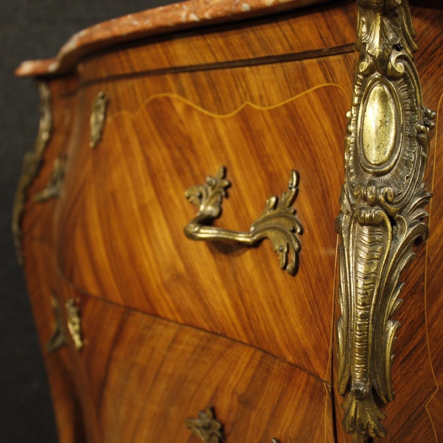 Louis XV Style French Dresser in Inlaid Wood w/ Marble Top - image-7
