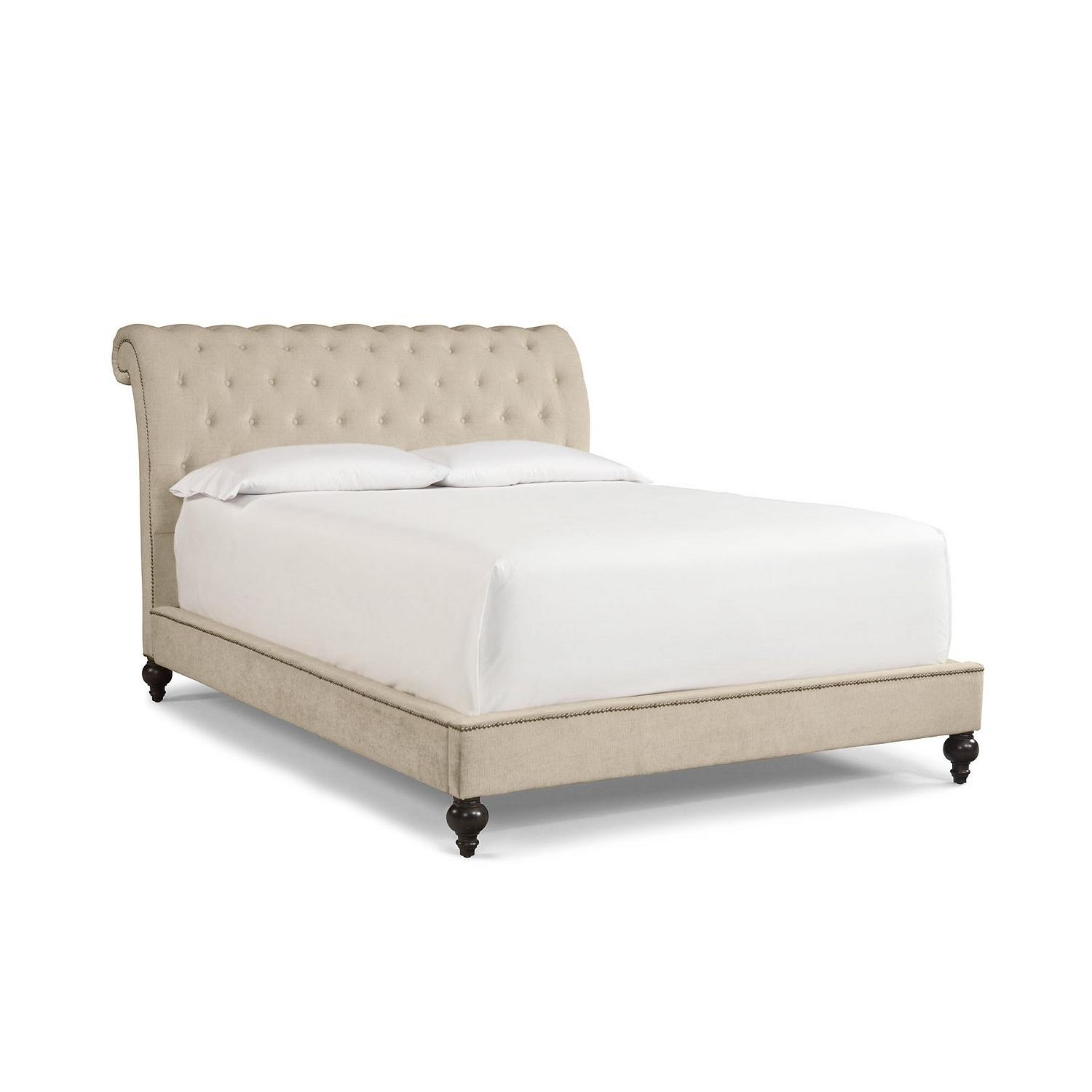 Macy's Full Size Tufted Upholstered Bed Frame AptDeco