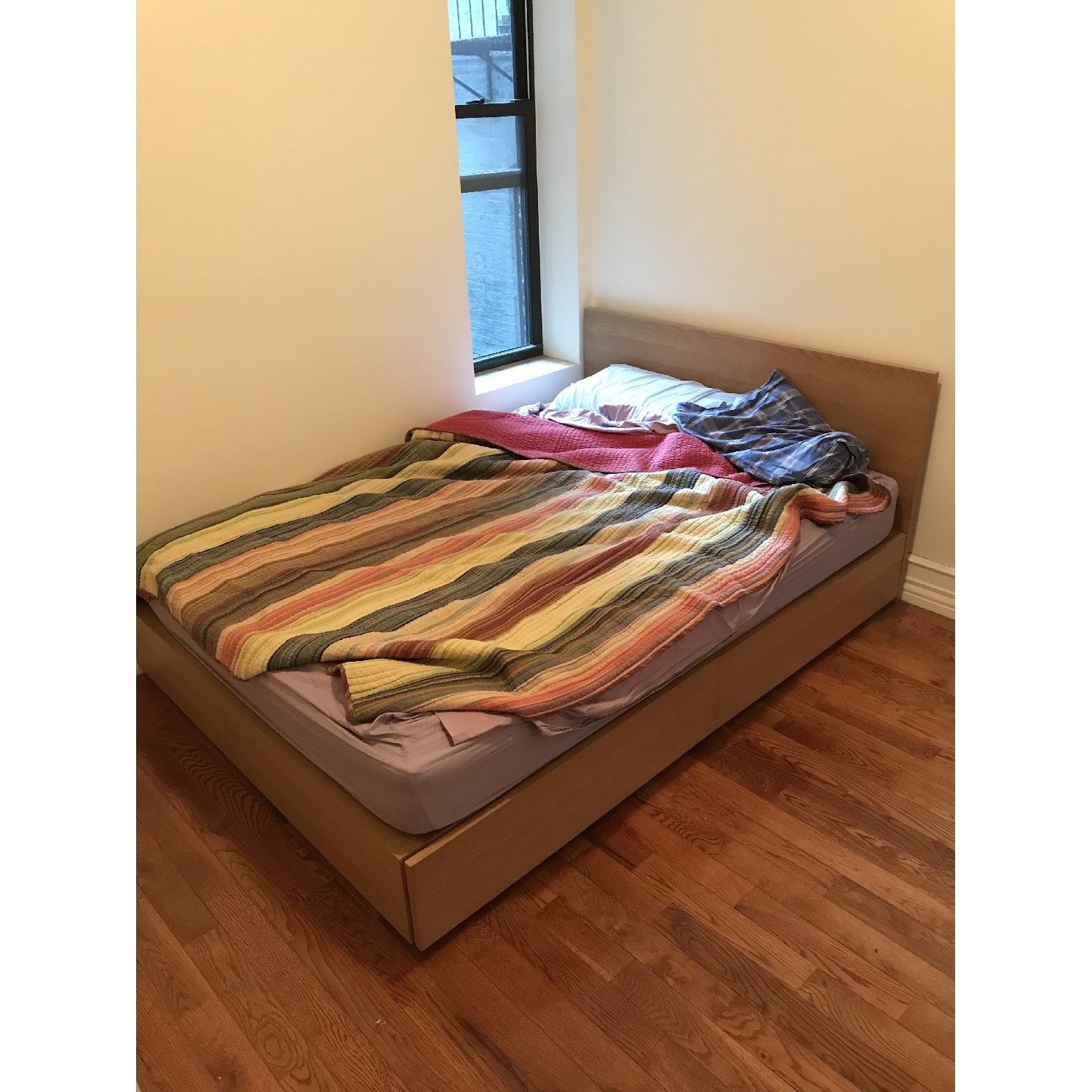 Muji Solid Oak Storage Bed w/ Headboard - image-2