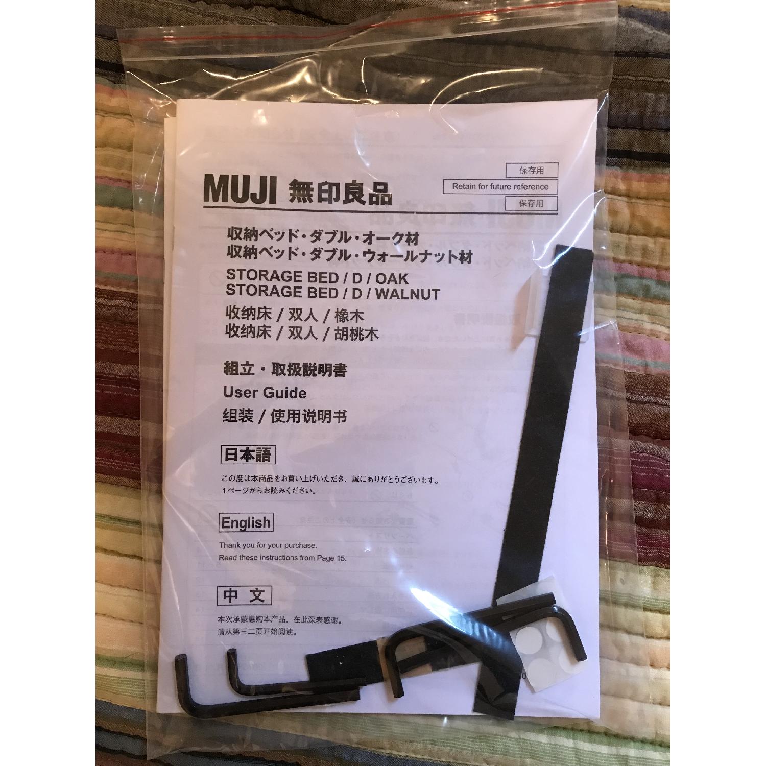 Muji Solid Oak Storage Bed w/ Headboard - image-4