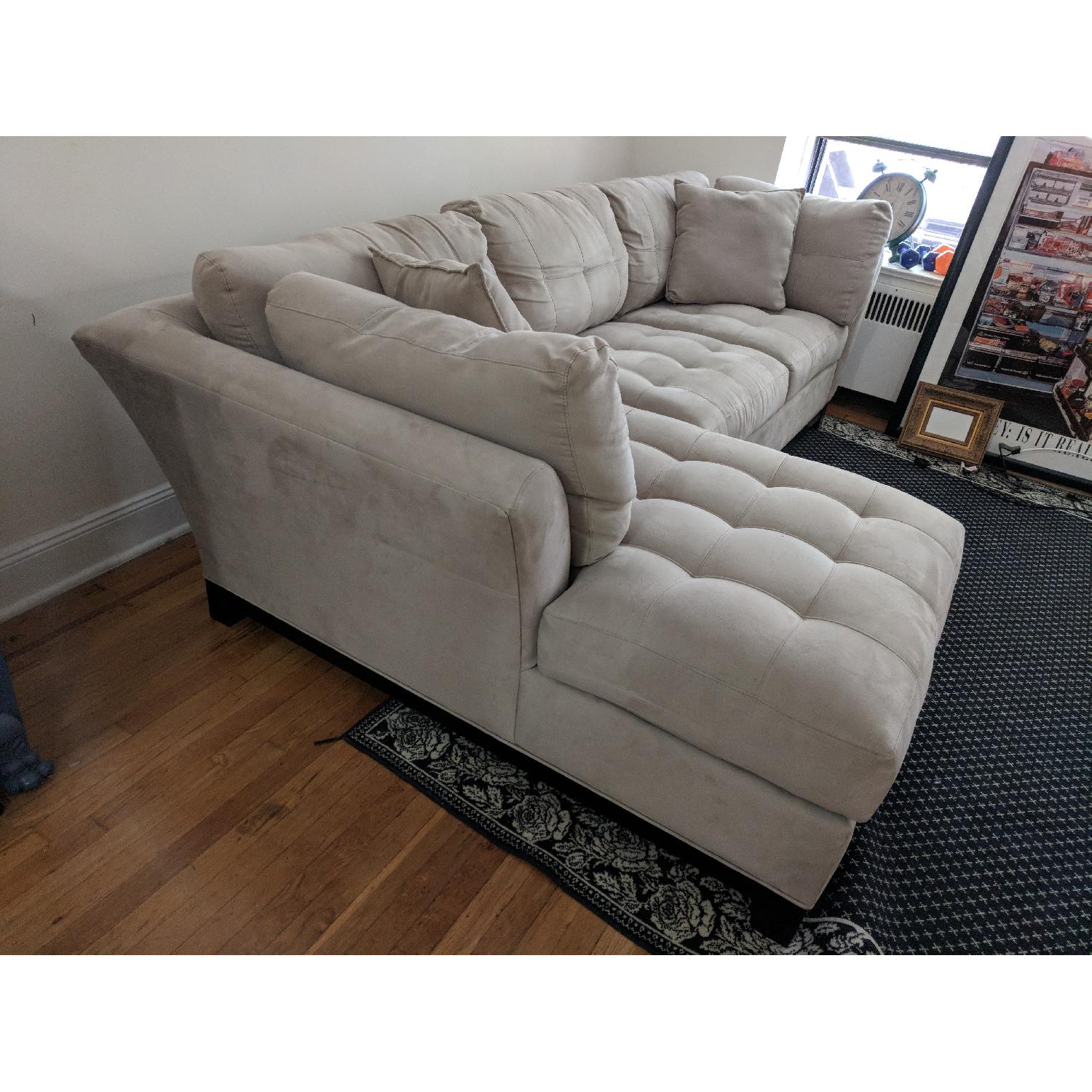 Raymour & Flanigan Metropolis 2 Piece Microfiber Sectional - AptDeco