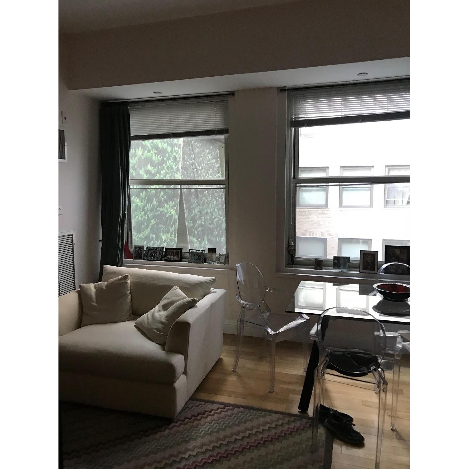 Pottery Barn Vintage Velvet Curtains w/ Antique Brass Rod - image-1