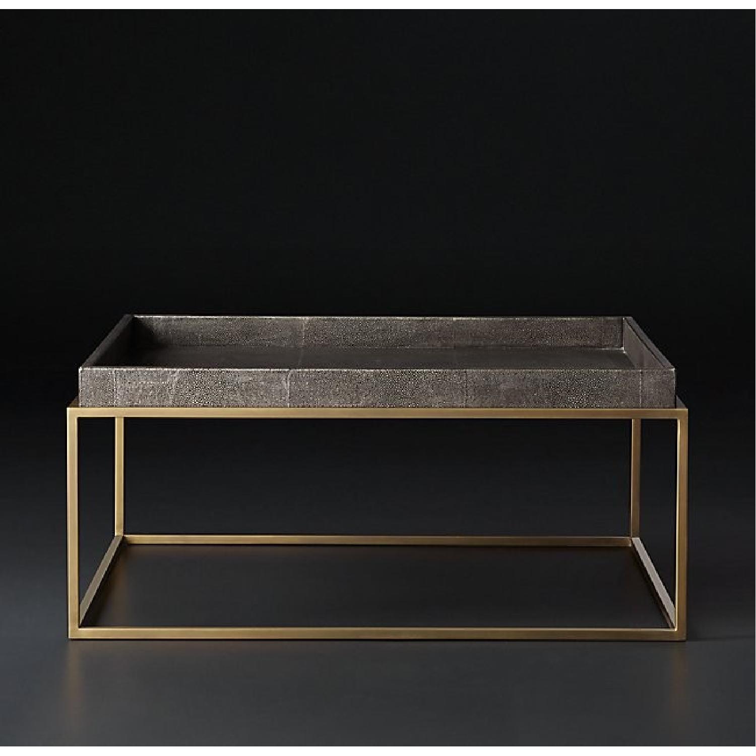 Restoration Hardware Hudson Shagreen Tray Coffee Table - image-2