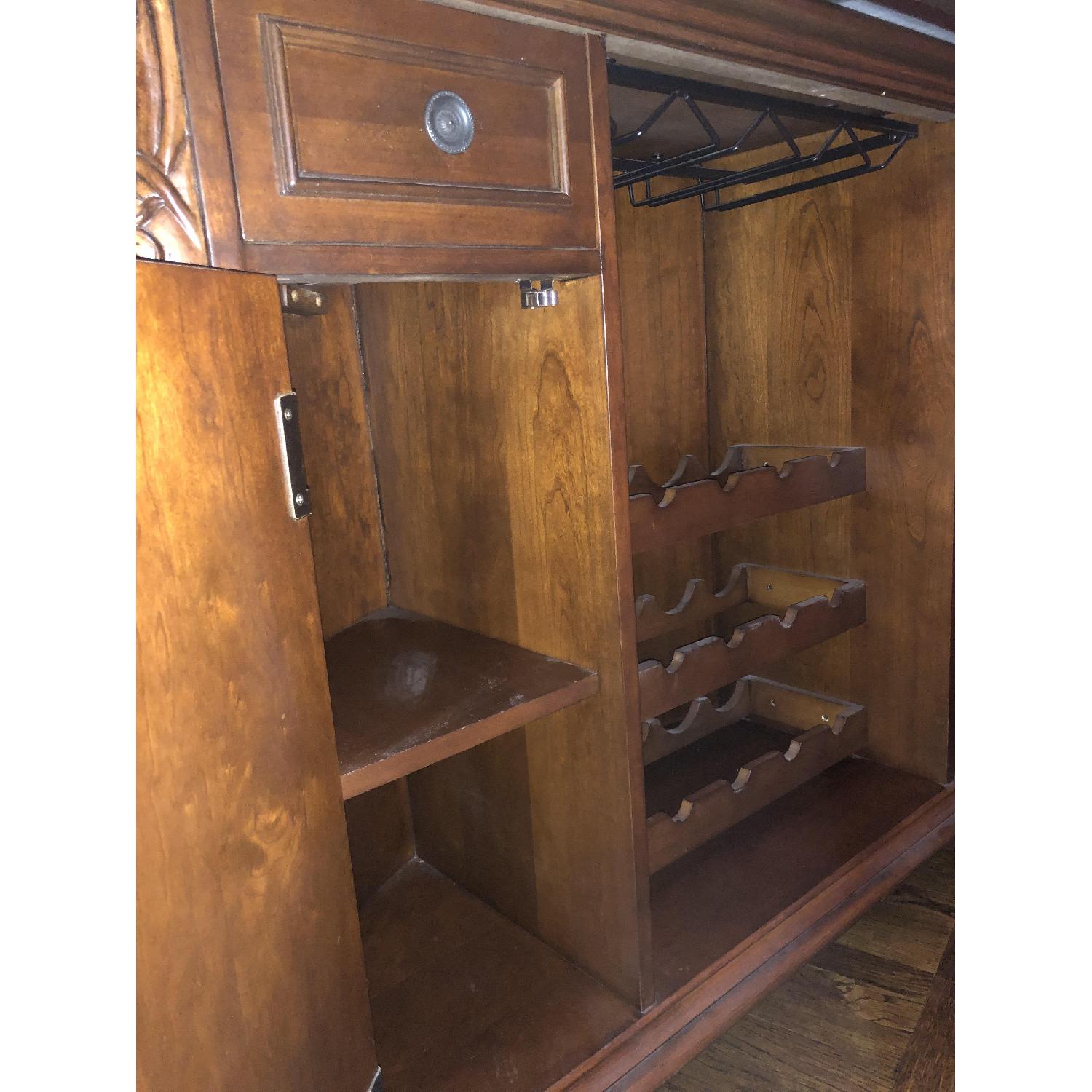 Wood & Marble Bar Cabinet - image-5
