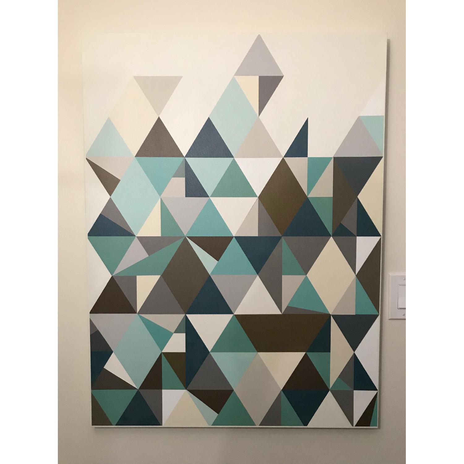 Blue/Teal Abstract Canvas Art - image-1