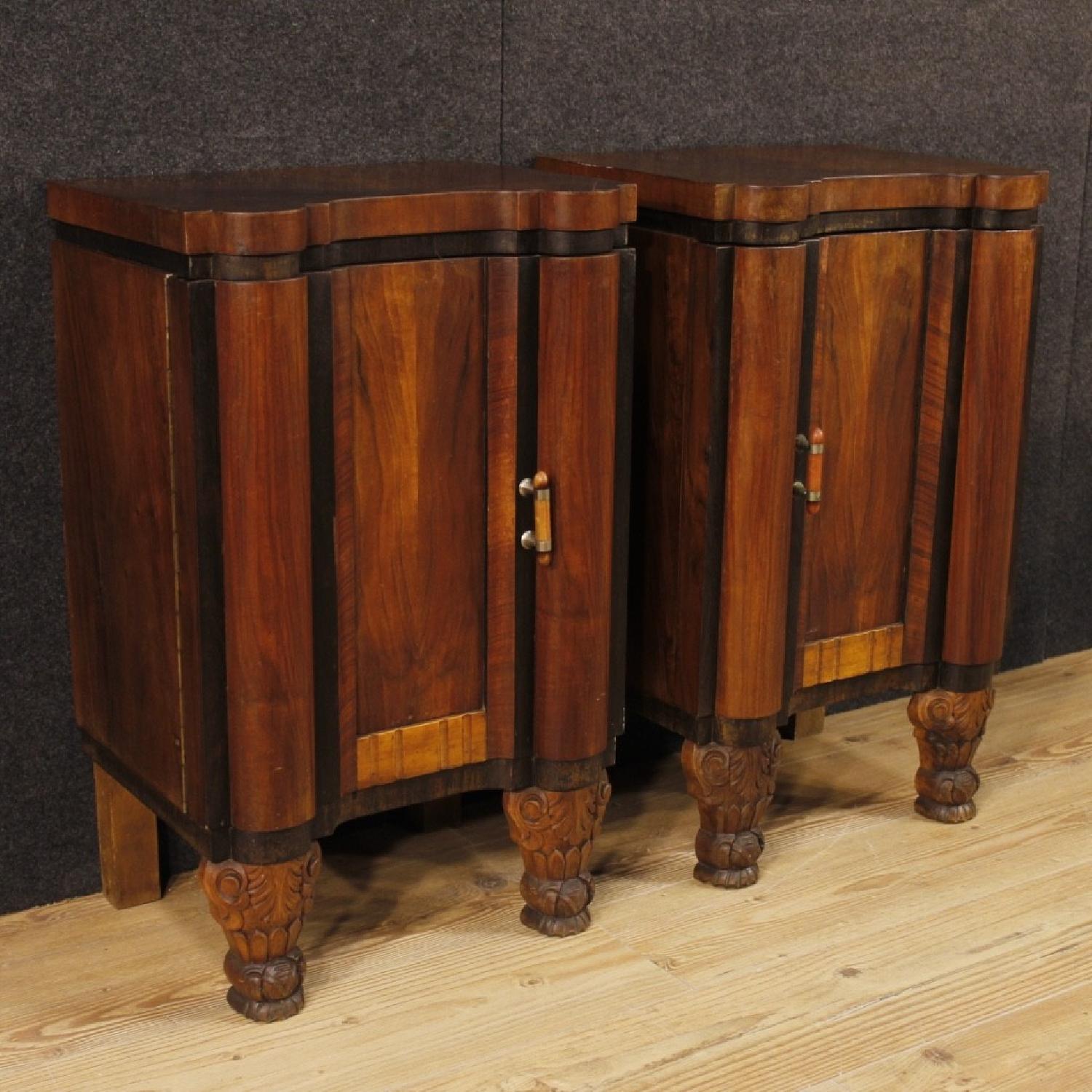 Art Deco Style French Wooden Bedside Tables - image-1