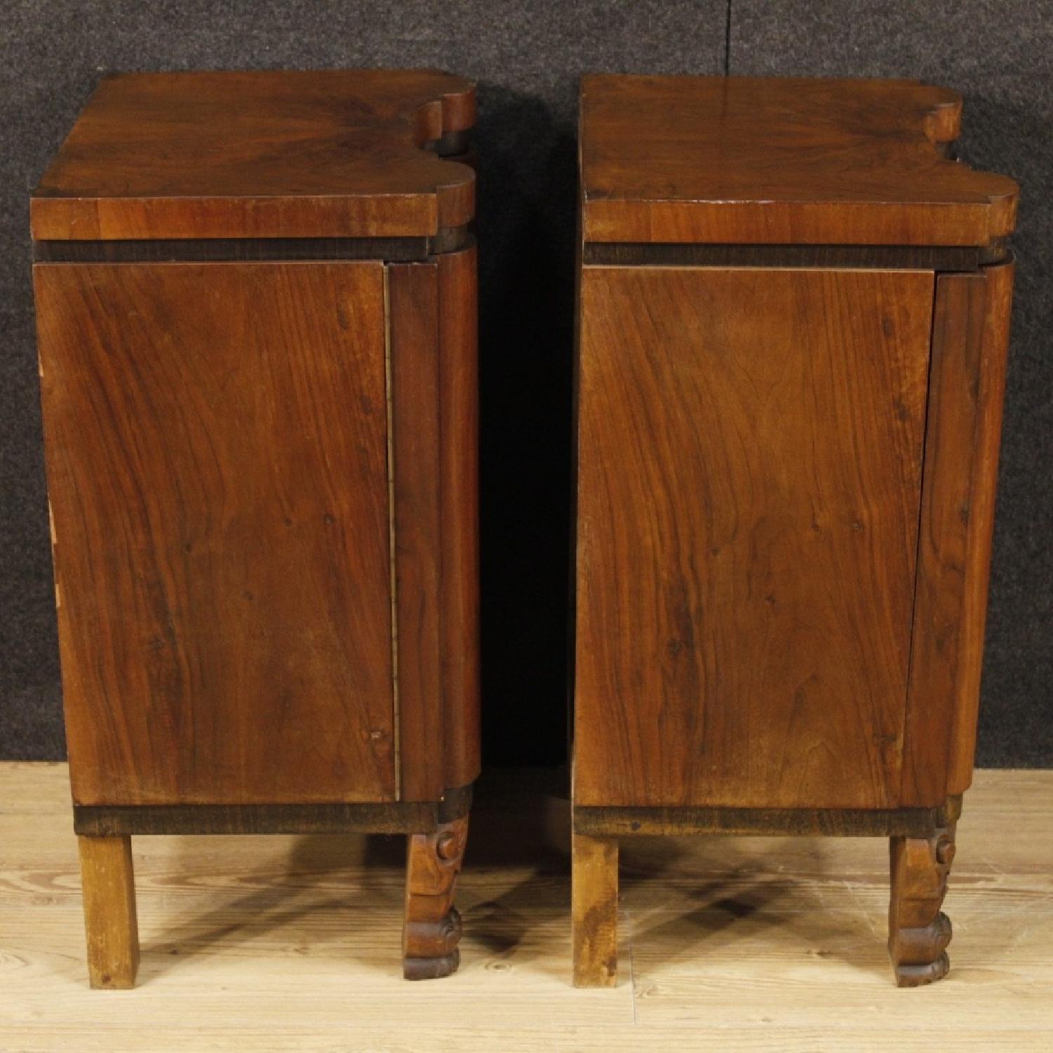 Art Deco Style French Wooden Bedside Tables - image-4