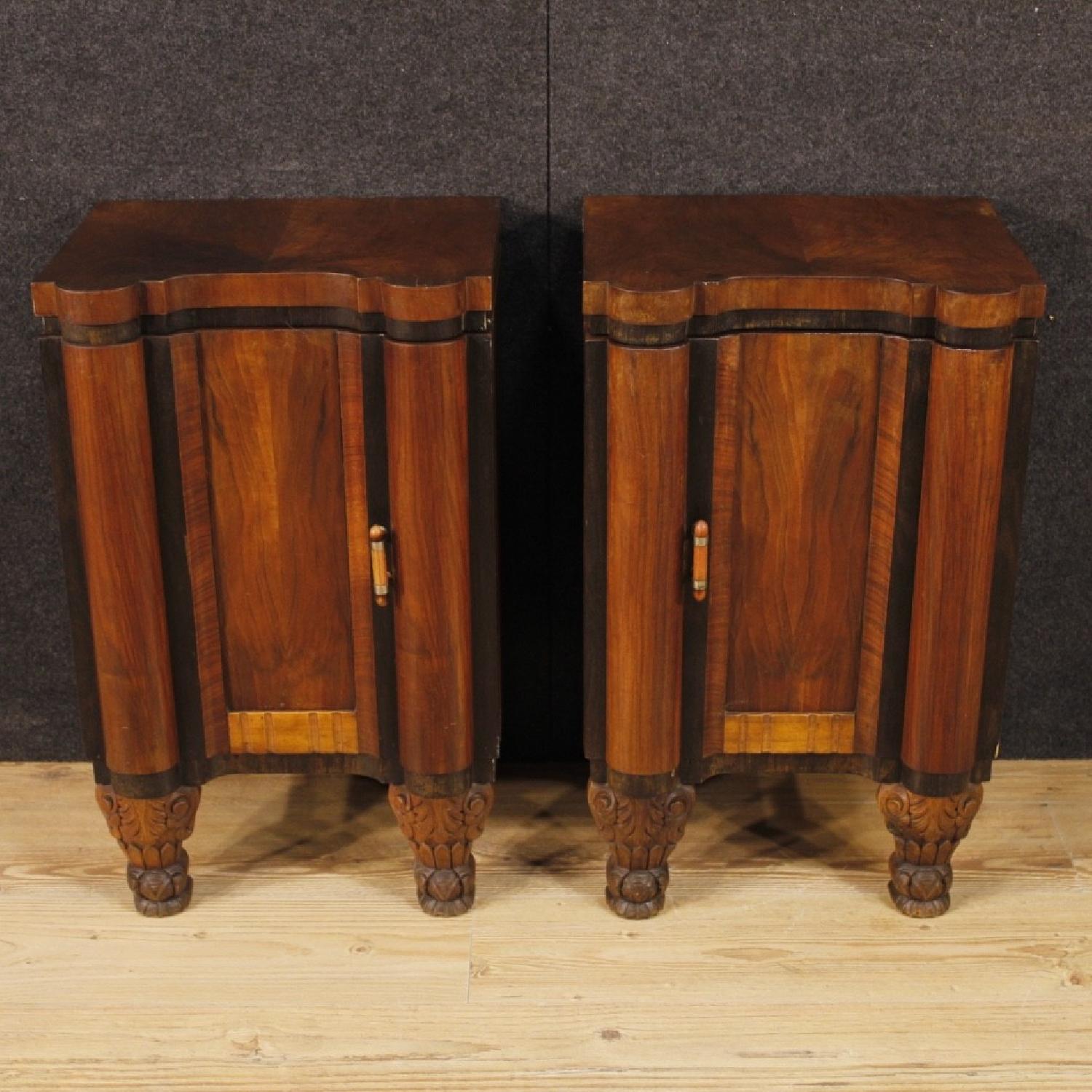 Art Deco Style French Wooden Bedside Tables - image-6