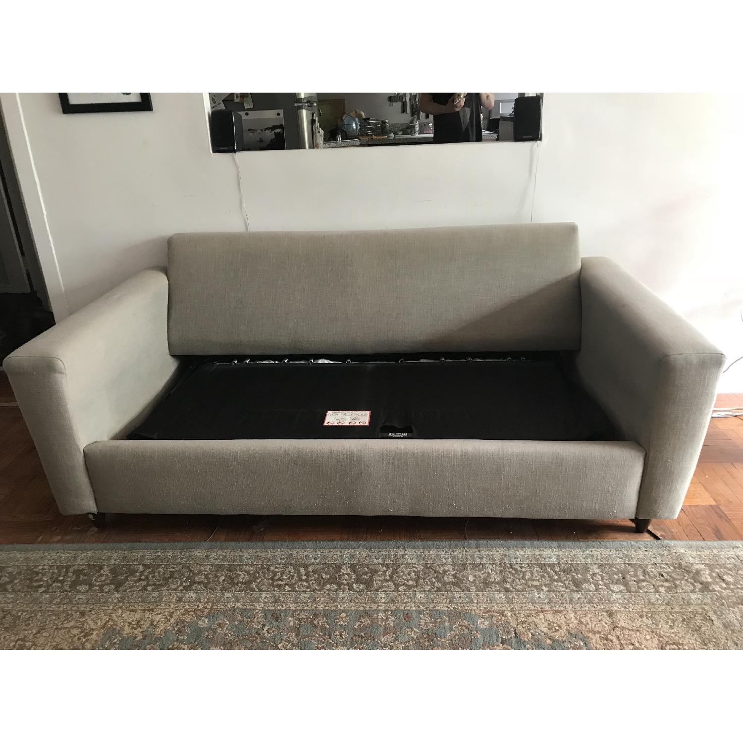Olive Fabric Sleeper Sofa - image-1