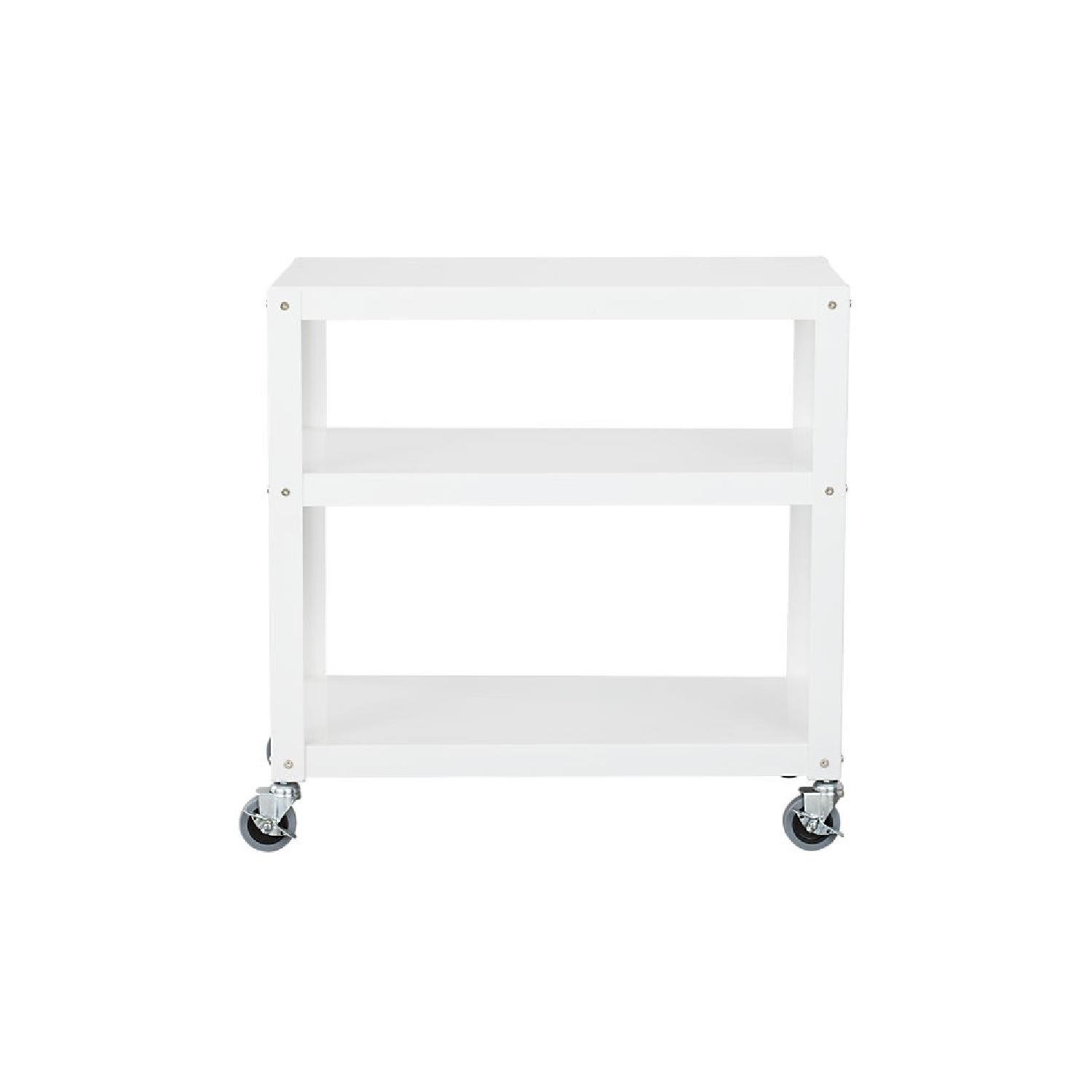 CB2 GoCart Rolling Cart in White AptDeco