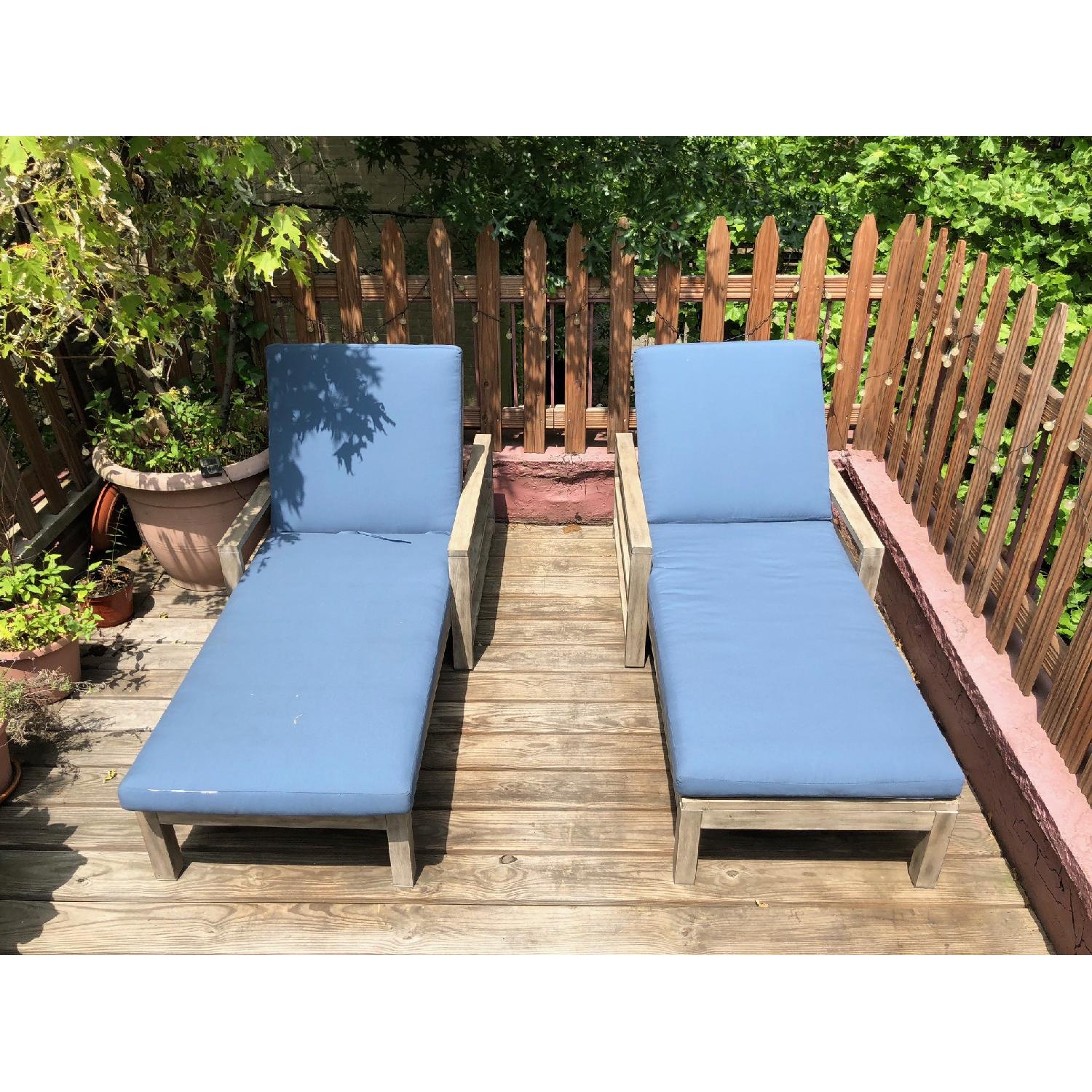 West Elm Portside Outdoor Lounge Chairs w/ Cushions & Covers - image-1