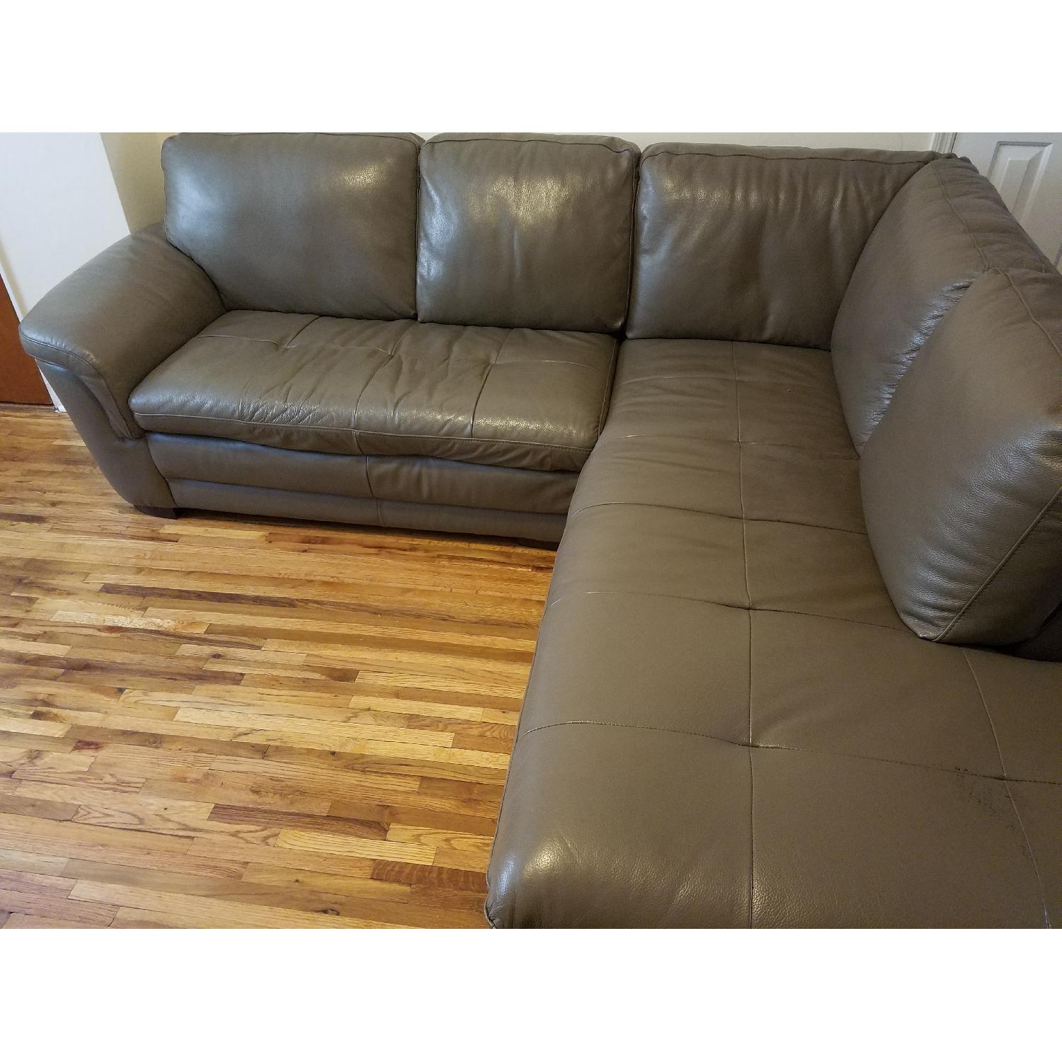 Raymour & Flanigan Garrison 2-Piece Leather Sectional Sofa - image-3