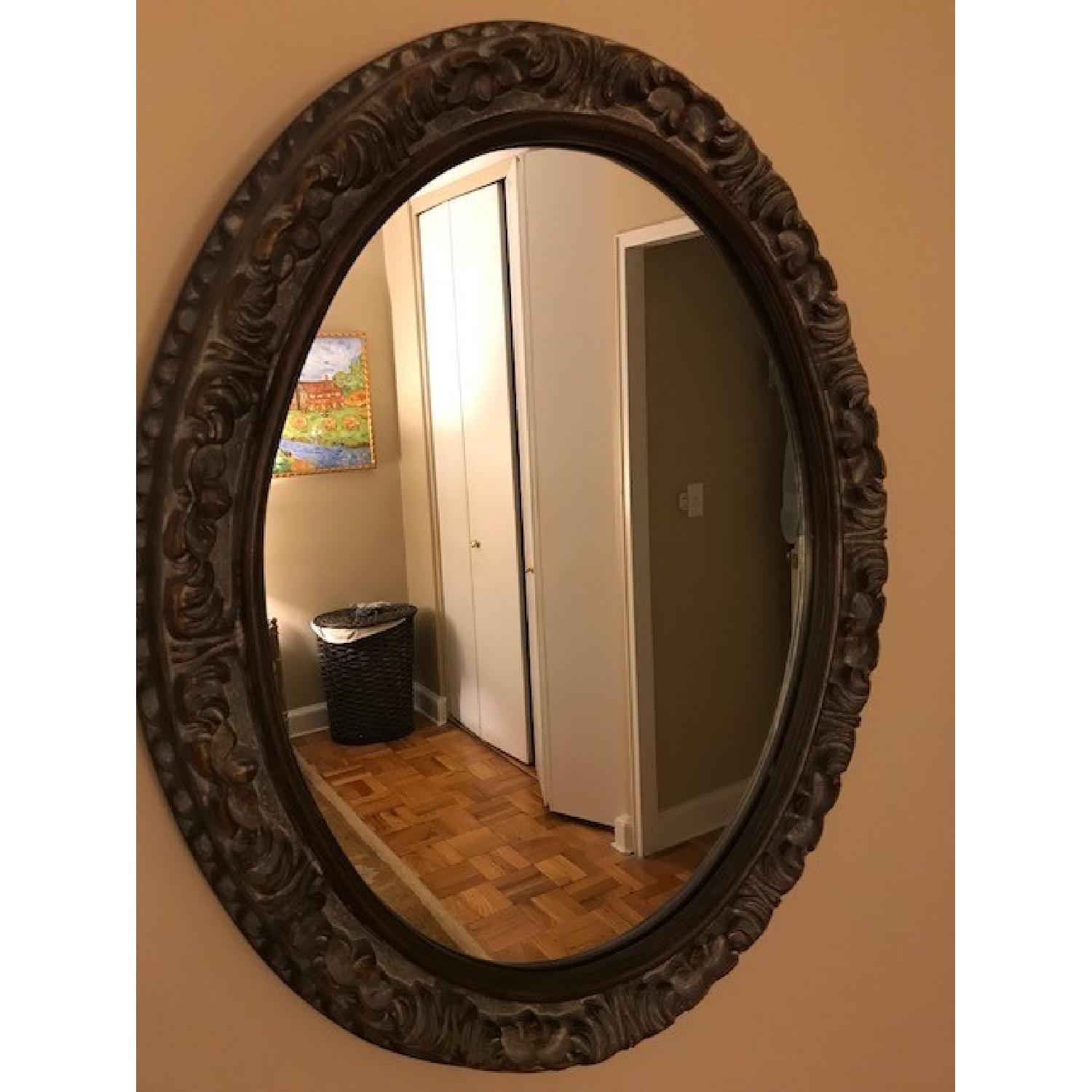 The Bombay Company Decorative Carved Wood Framed Oval Mirror - image-1