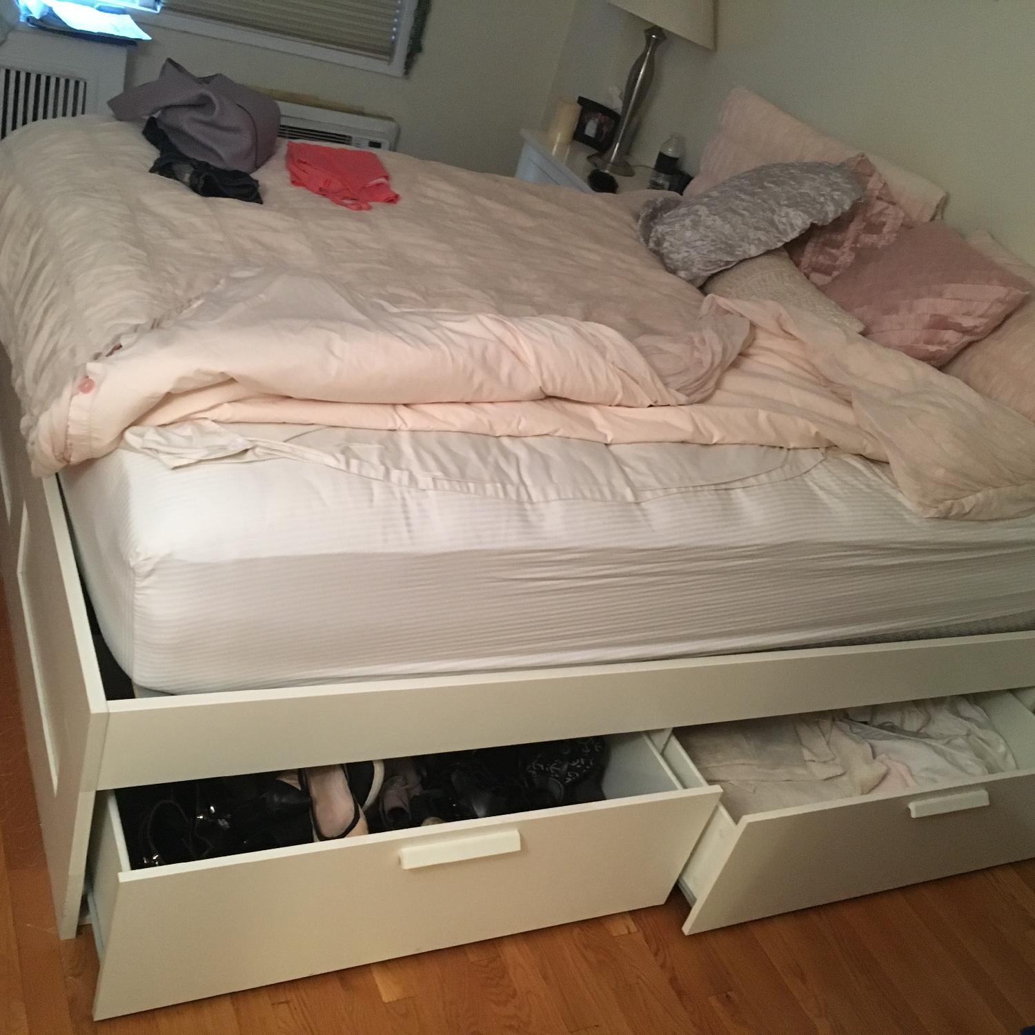 Ikea Queen Size Storage Bed + Matching Nightstand + Dresser - AptDeco