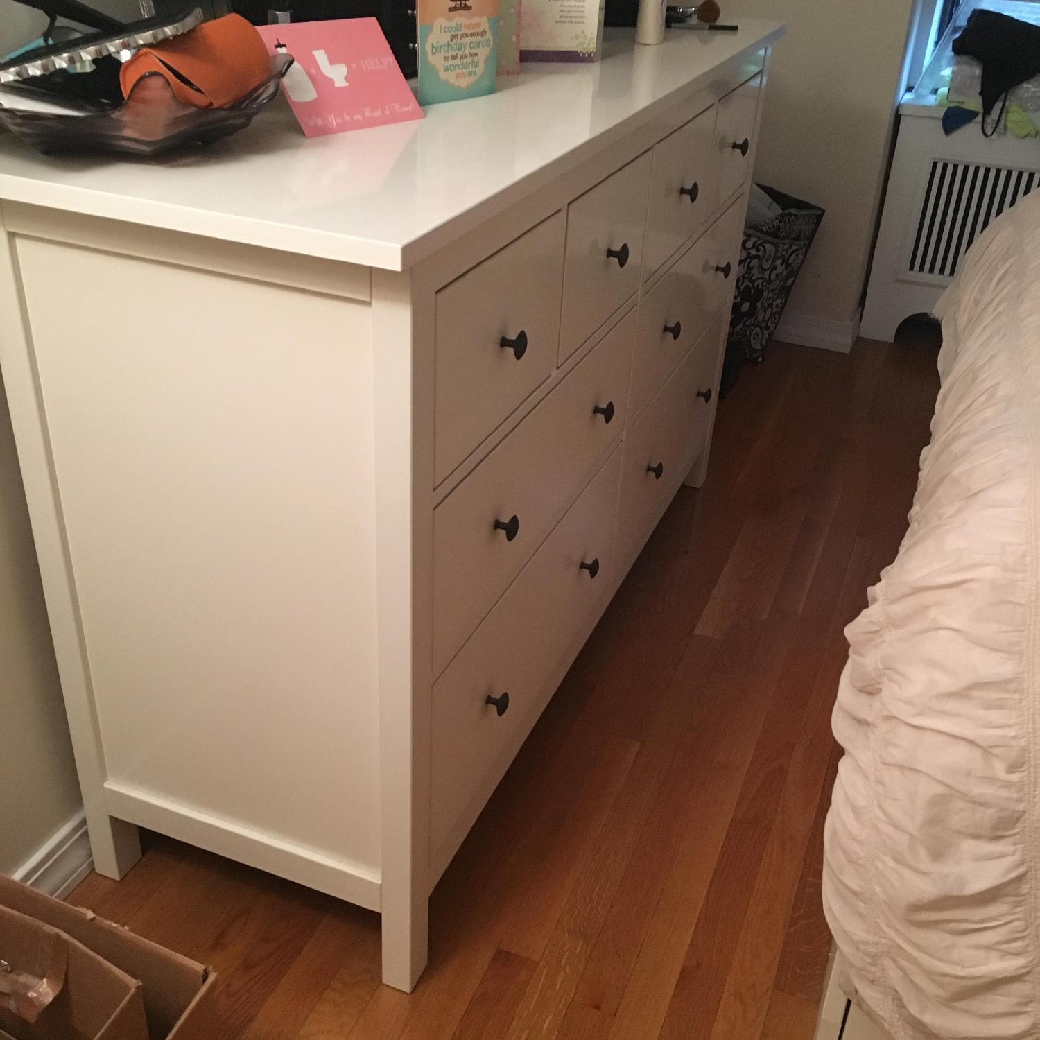 Ikea Queen Size Storage Bed + Matching Nightstand + Dresser AptDeco