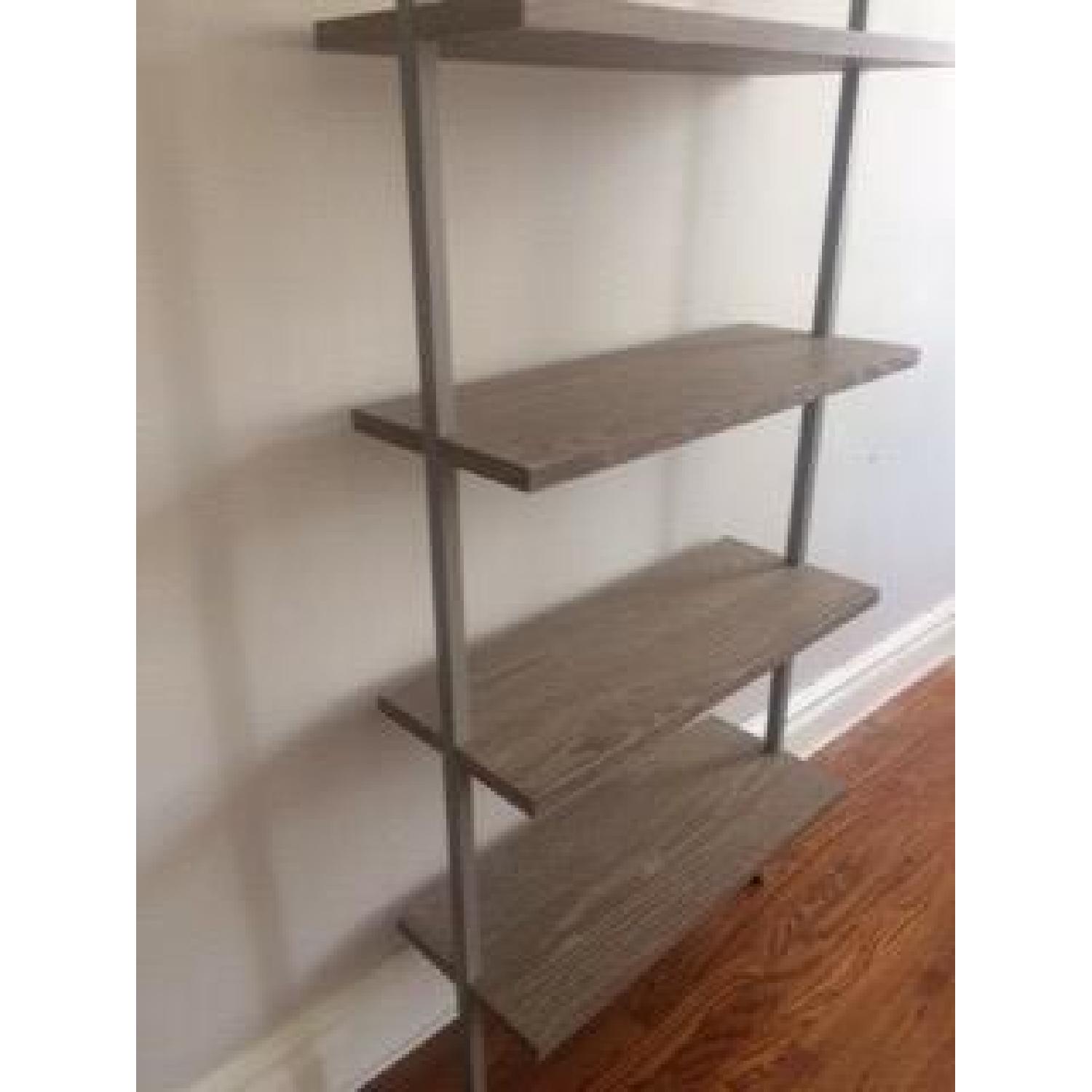 CB2 Helix Acacia Bookcase + Bookcase/Desk Set - image-3