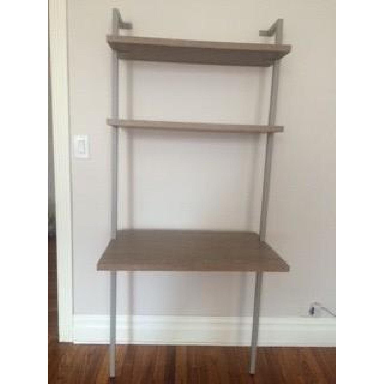 CB2 Helix Acacia Bookcase + Bookcase/Desk Set - image-6