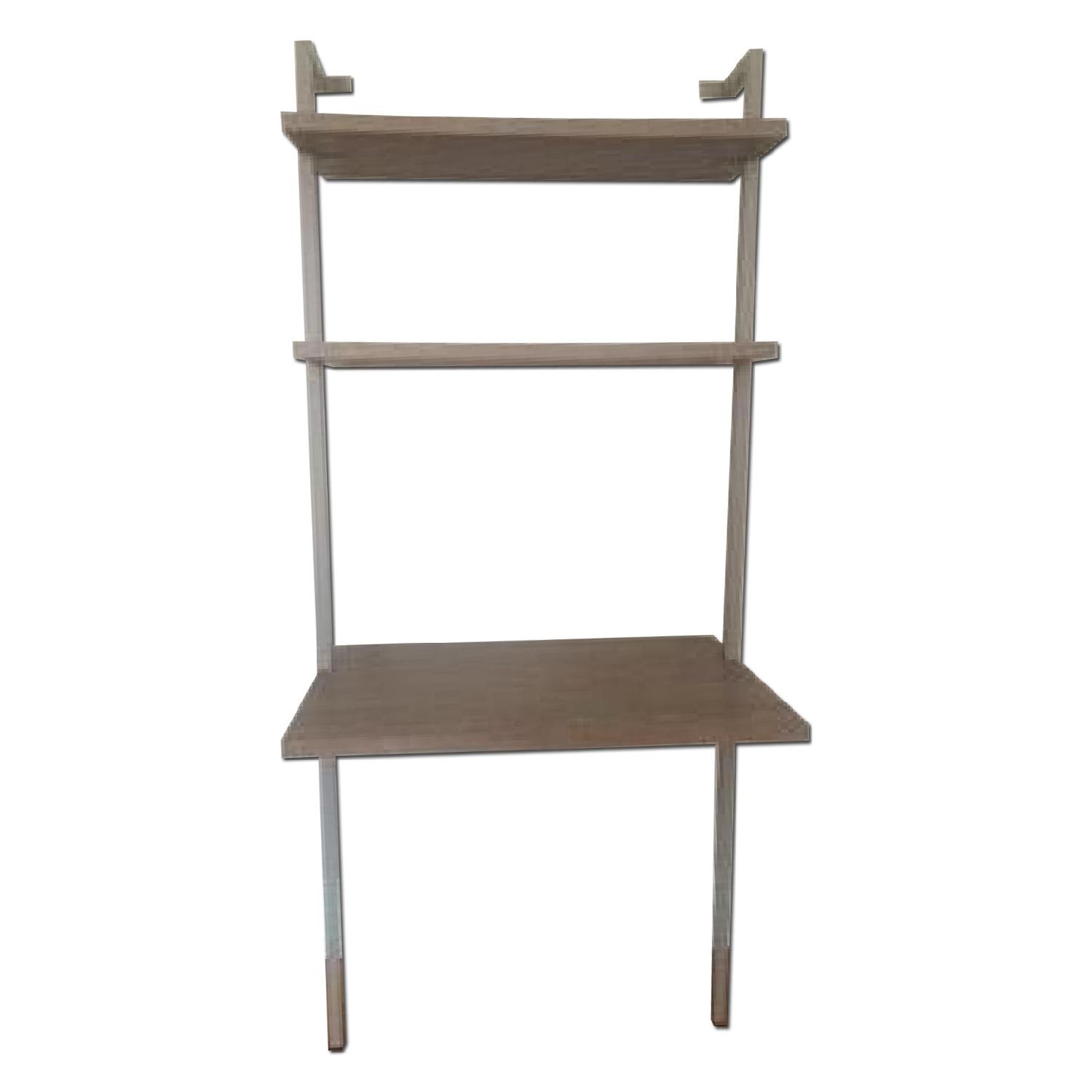 CB2 Helix Acacia Bookcase + Bookcase/Desk Set - image-10