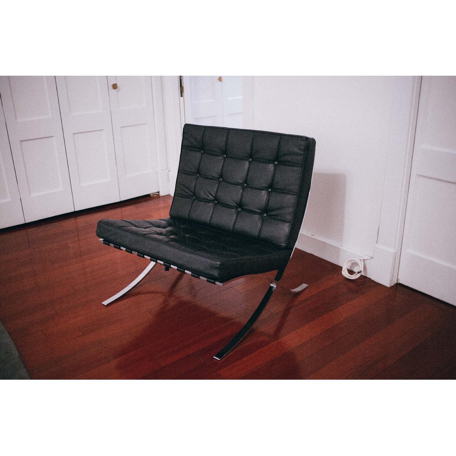 Alivar Black Leather Barcelona Chair - image-1