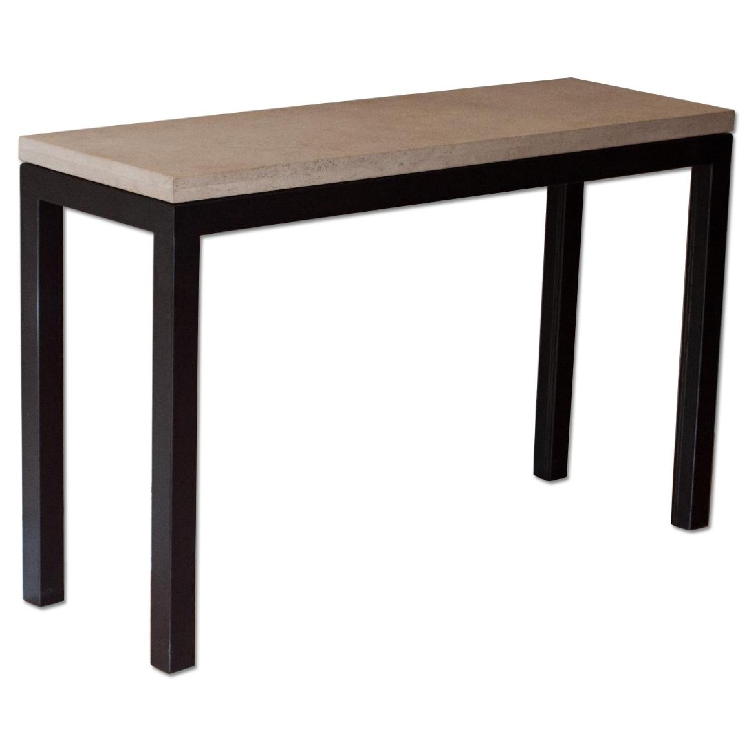 Crate & Barrel Parsons Travertine Console Table - image-0