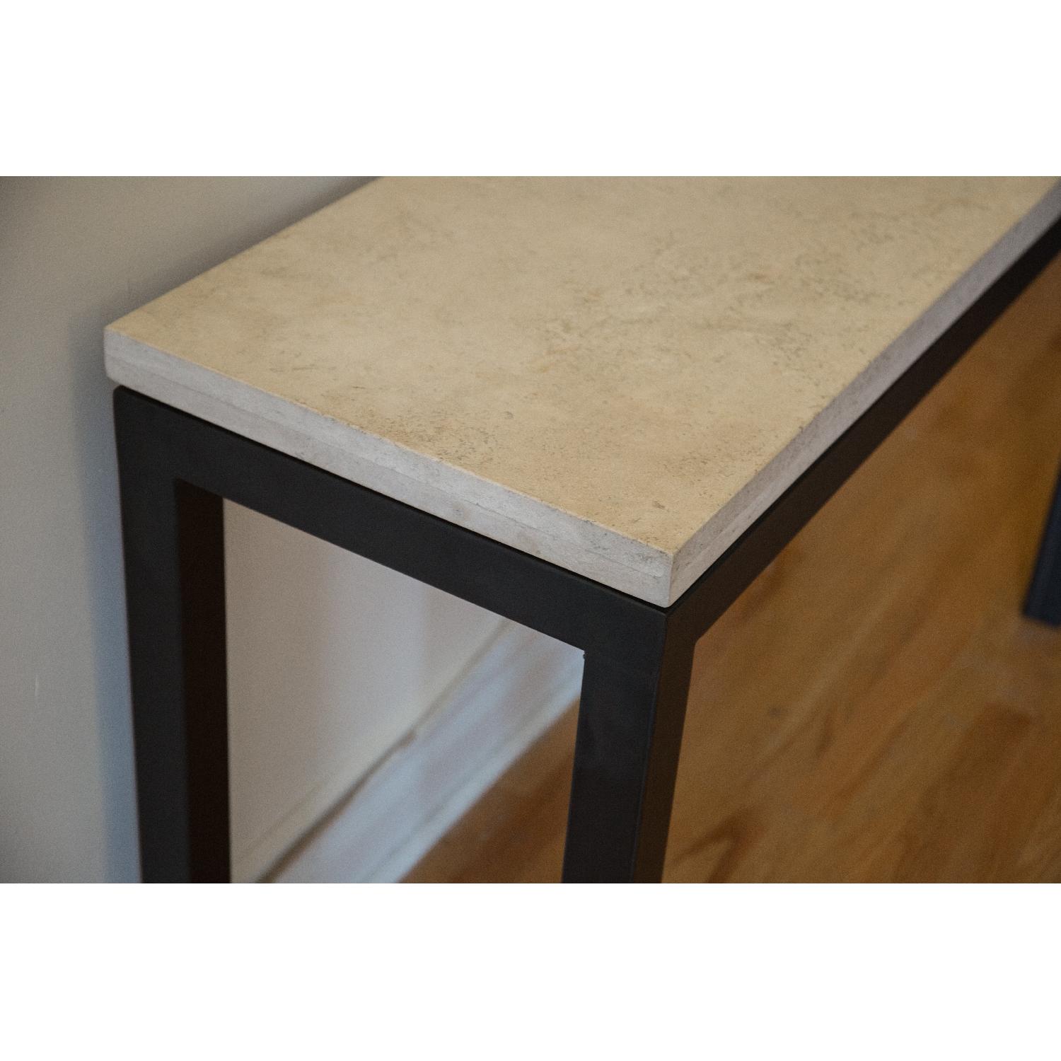 Crate & Barrel Parsons Travertine Console Table - image-3