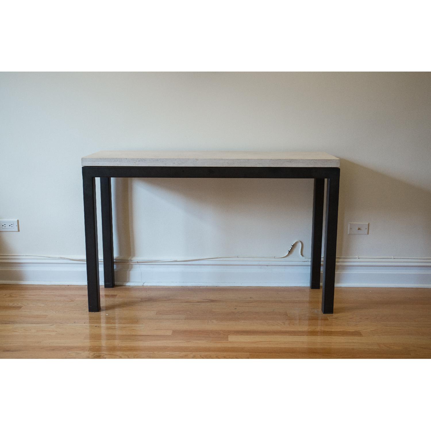 Crate & Barrel Parsons Travertine Console Table - image-4