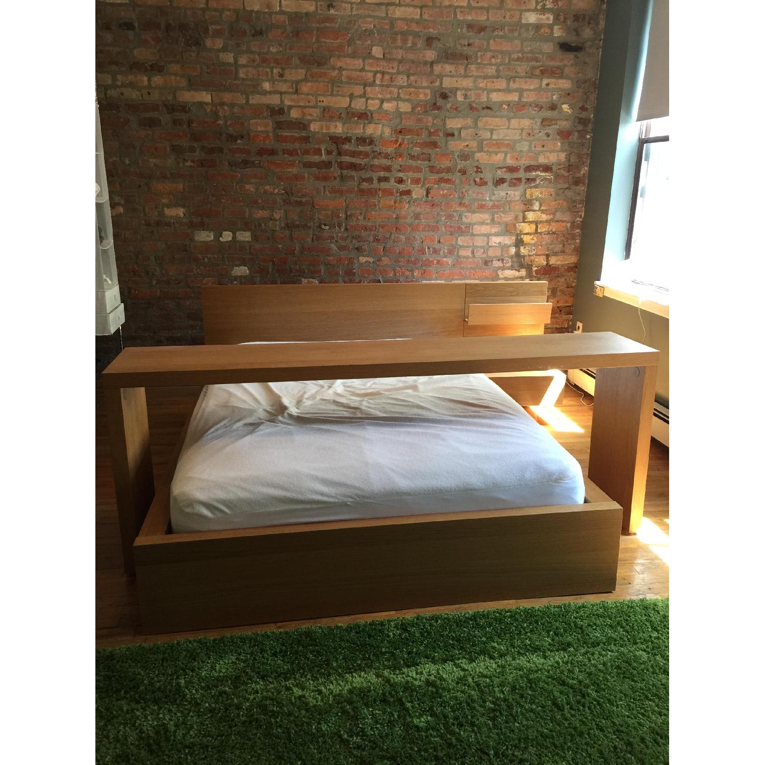 Ikea Malm Full Size Bed Frame + Nightstand + Rolling Bed Table AptDeco