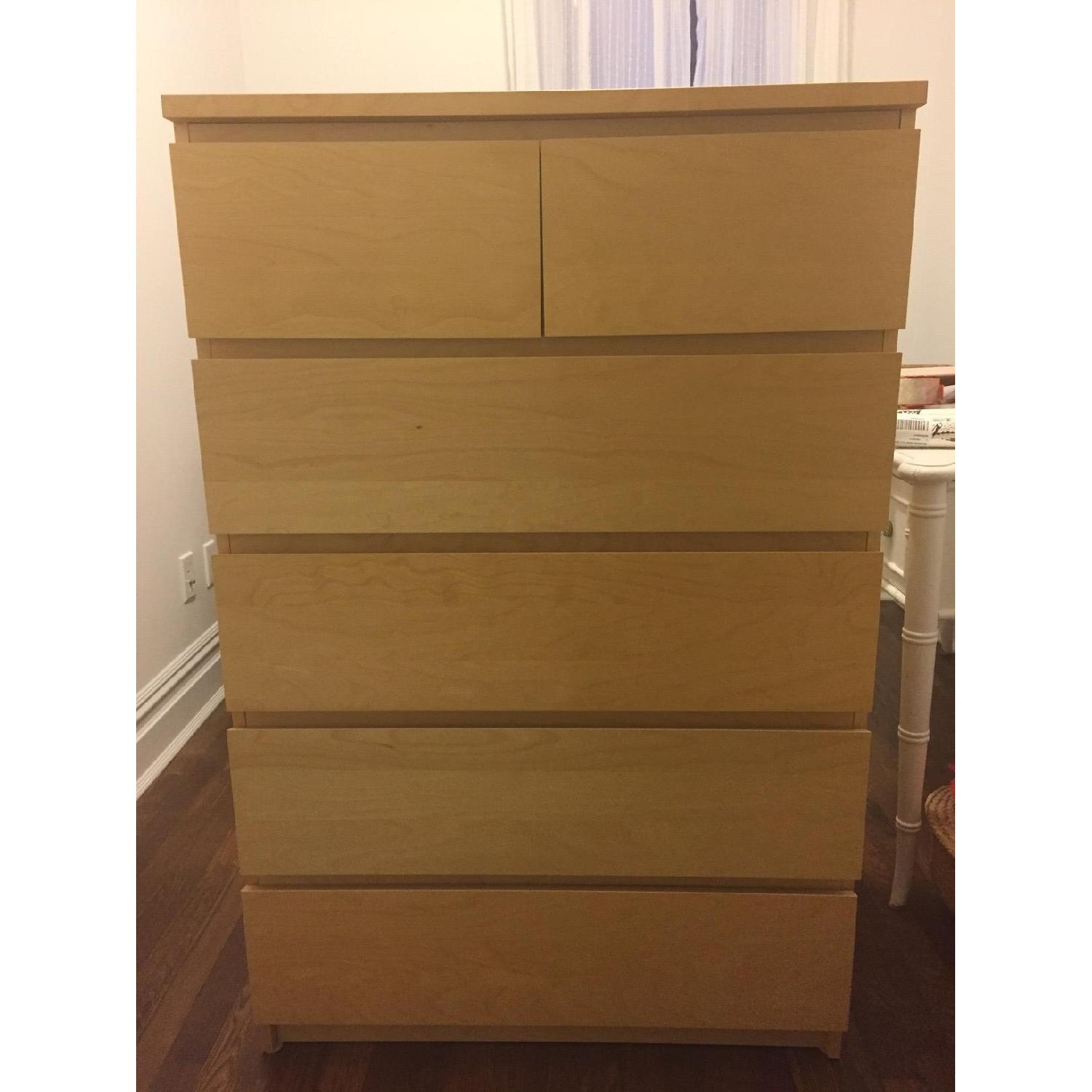Ikea Malm Dresser in White Stained Oak - image-1