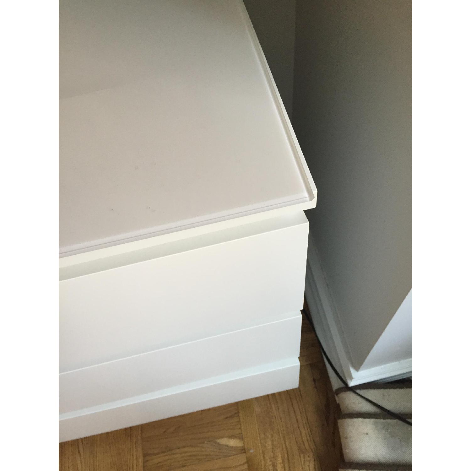 Ikea Malm 3 Drawer Dresser w/ Glass Top AptDeco