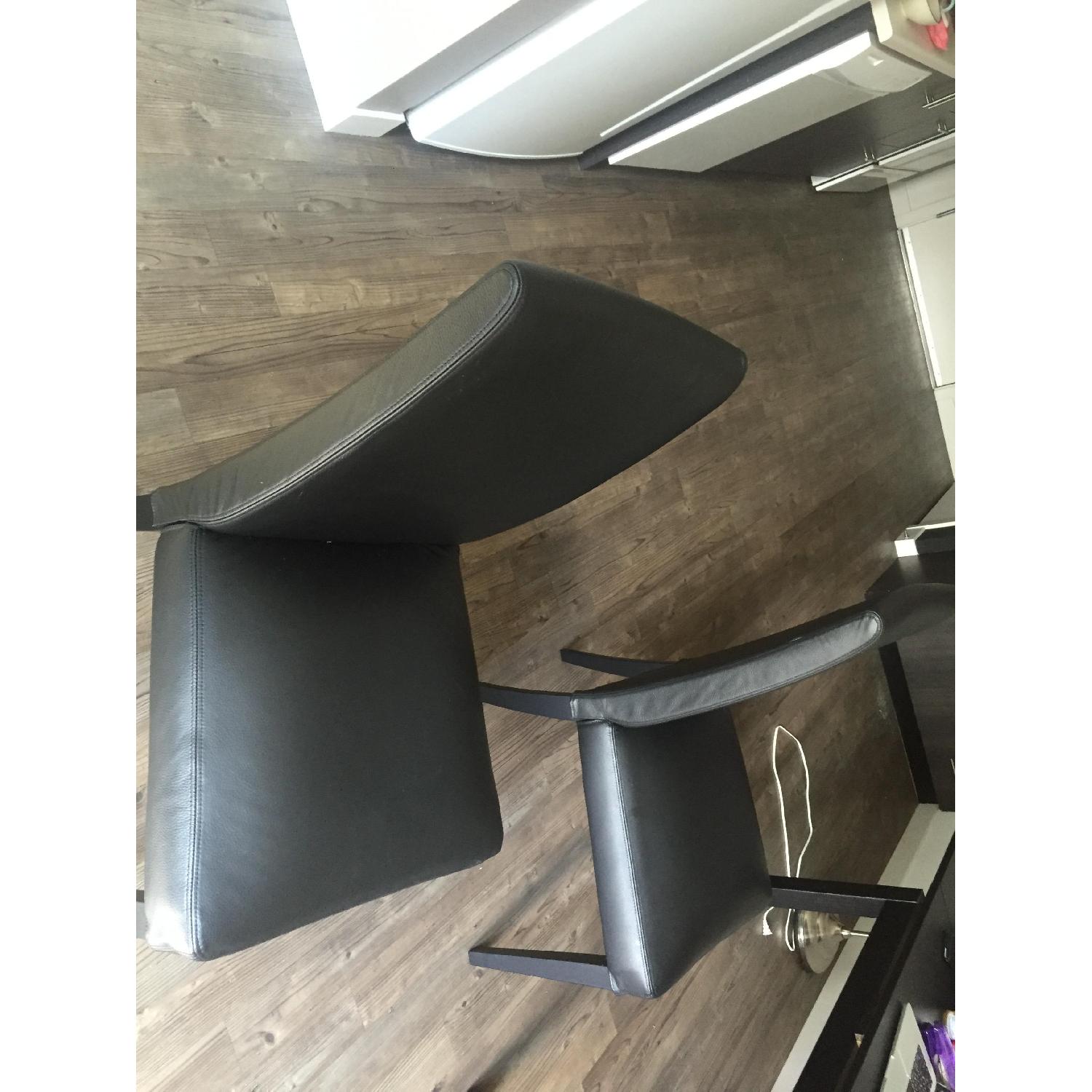 Ikea Henriksdal Leather Dining Chairs - image-2