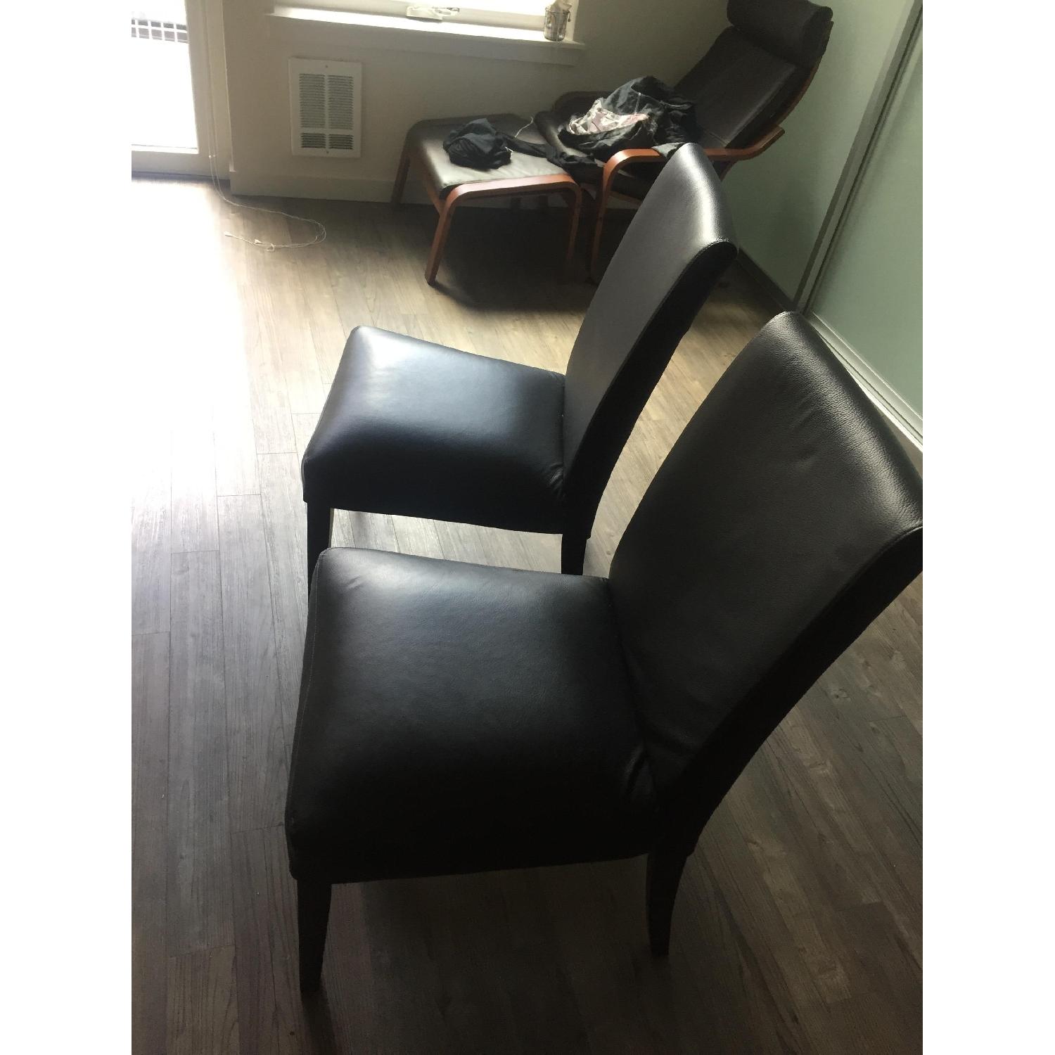 Ikea Henriksdal Leather Dining Chairs - image-3