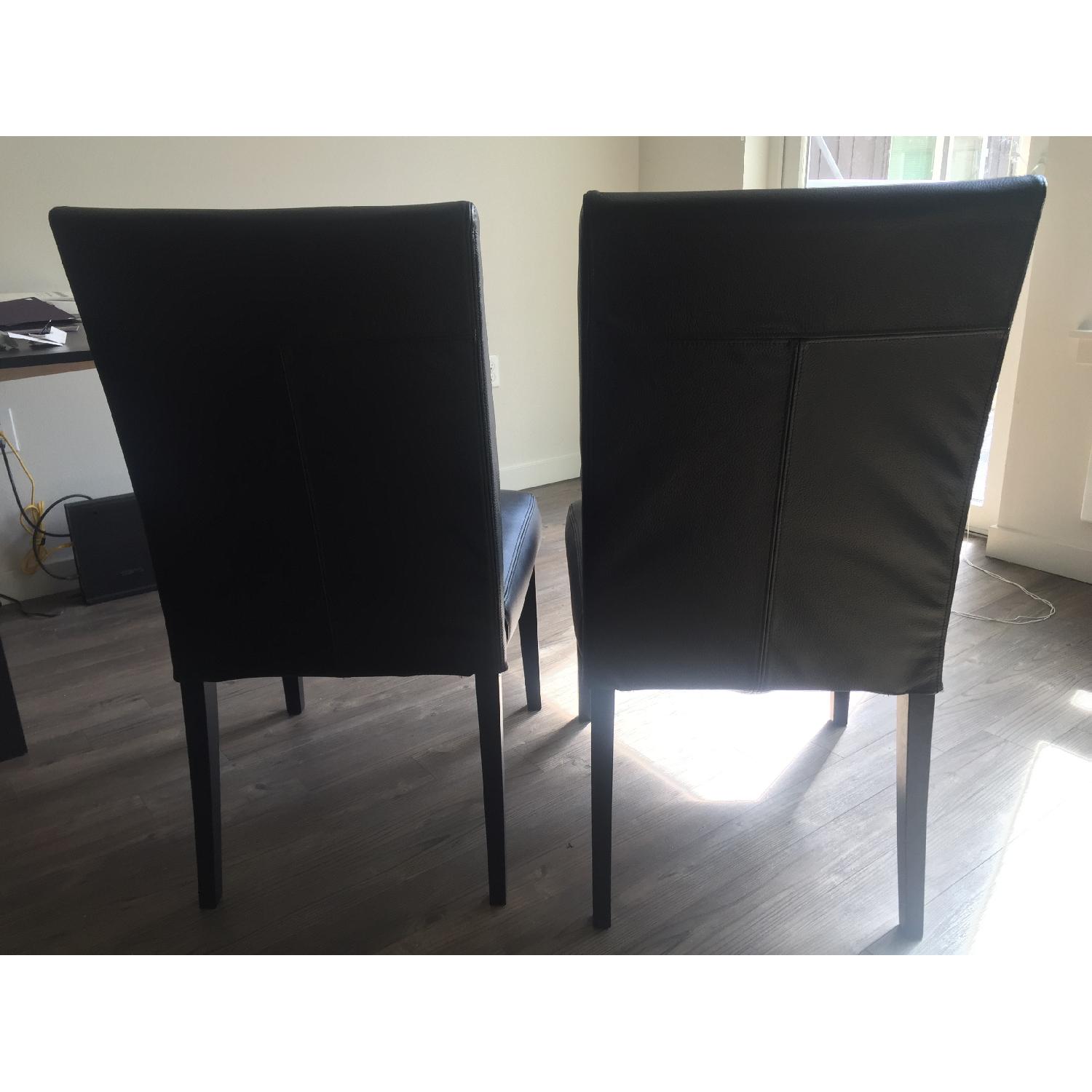 Ikea Henriksdal Leather Dining Chairs - image-4