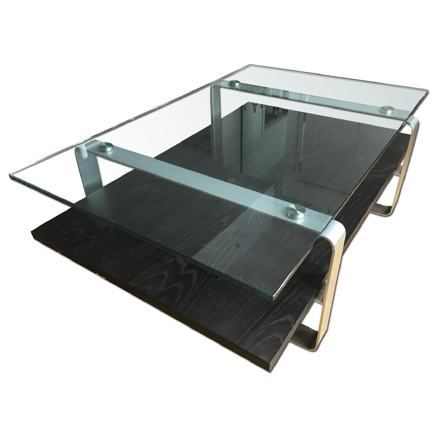 Wood/Glass & Metal Coffee Table - image-0