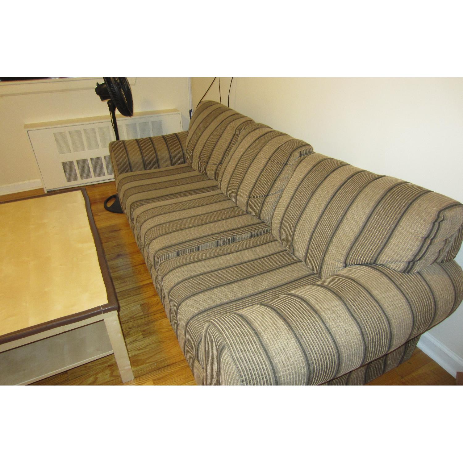 Striped Fabric Sofa - image-1