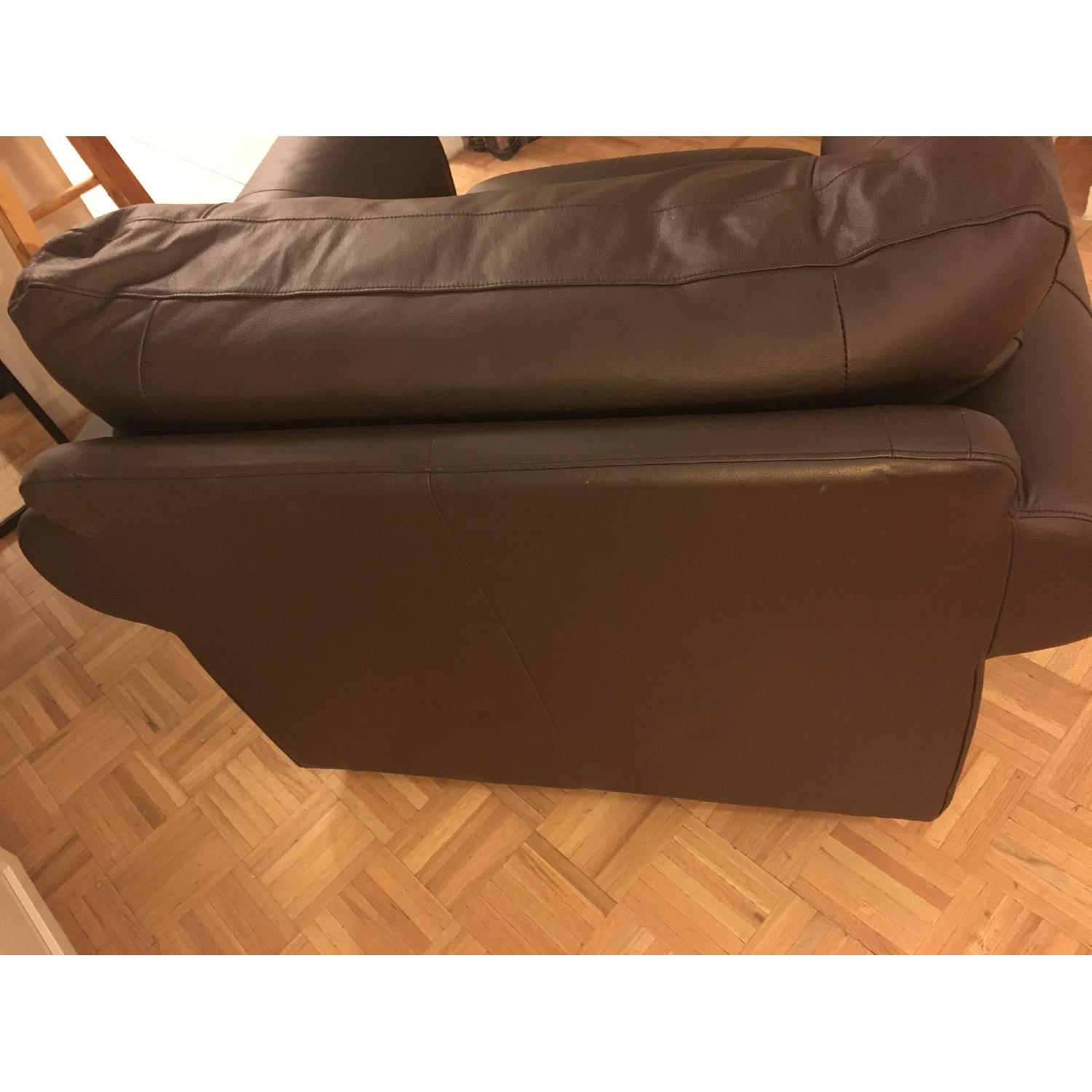 Ikea Oversized Brown Leather Armchair - image-3