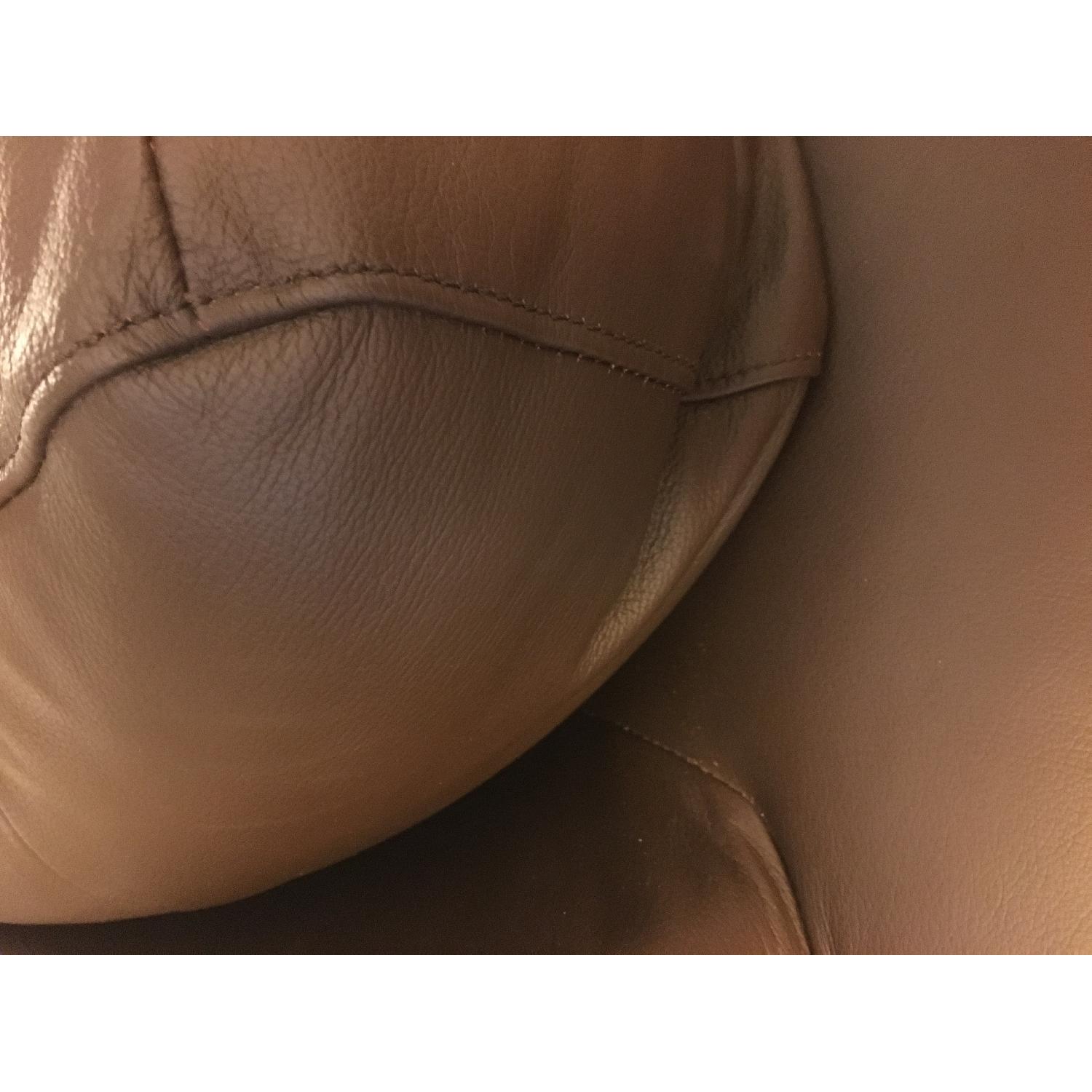 Ikea Oversized Brown Leather Armchair - image-4