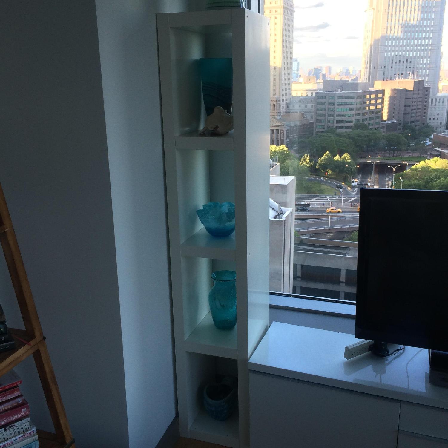 Ikea Tall White Bookcase AptDeco