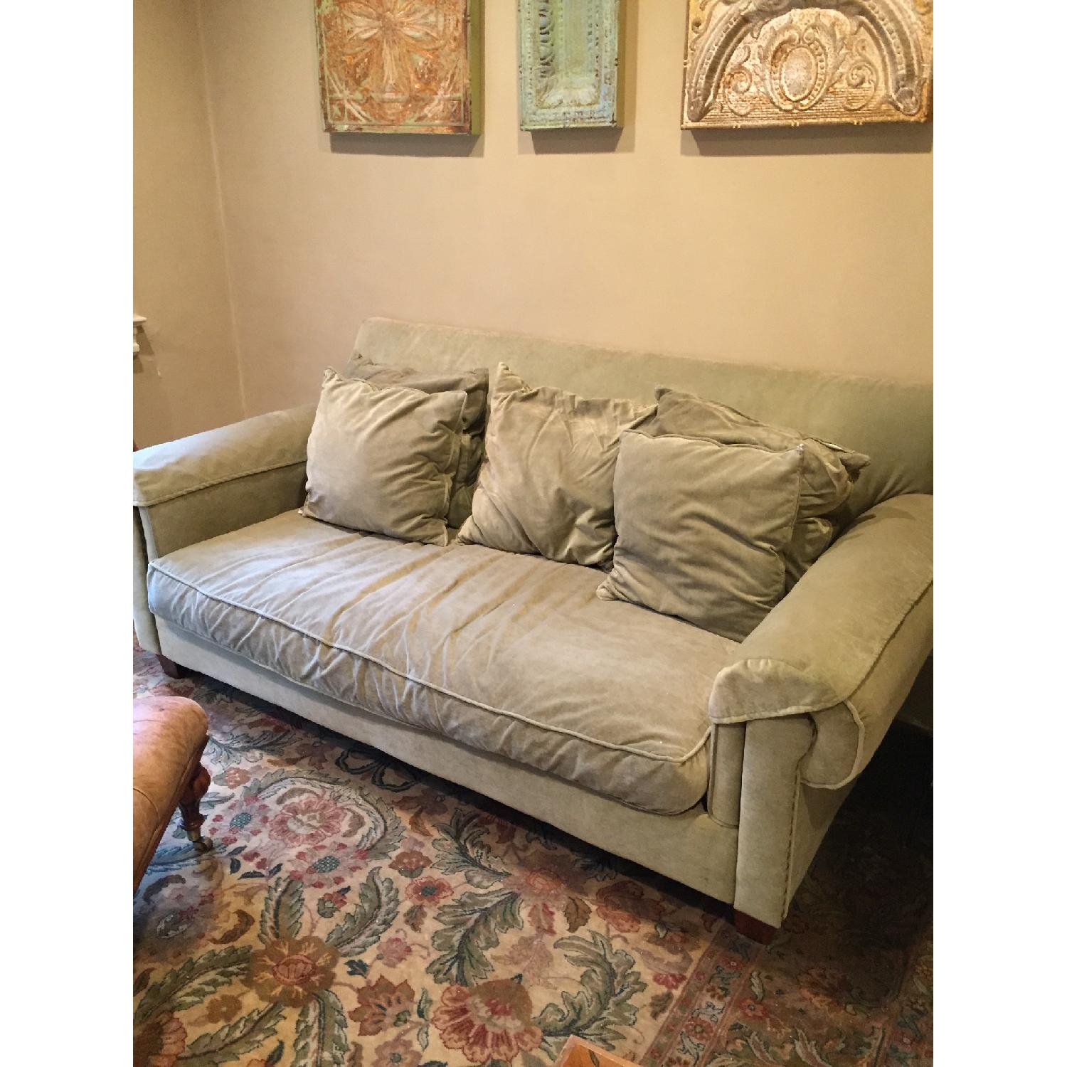 Rowe Furniture Velvet Sofa - image-1